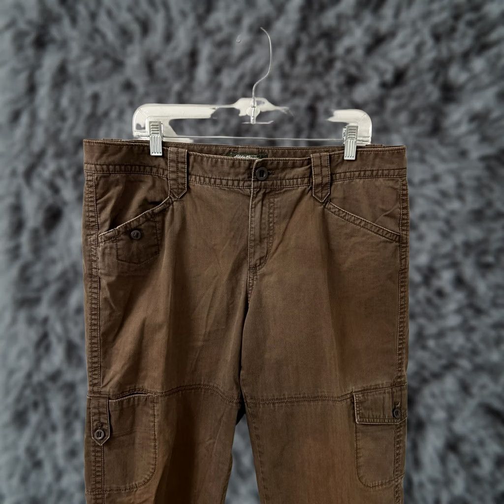Eddie Bauer Eddie Bauer Cargo Pants Womens 14 37x18 Brown Cotton Capri Casual Outdoor Straight Leg Pockets Cuffed Adjustable Waist Modern Everyday Mens Girls? Size 36" / US 14 / IT 50 - 1 Thumbnail