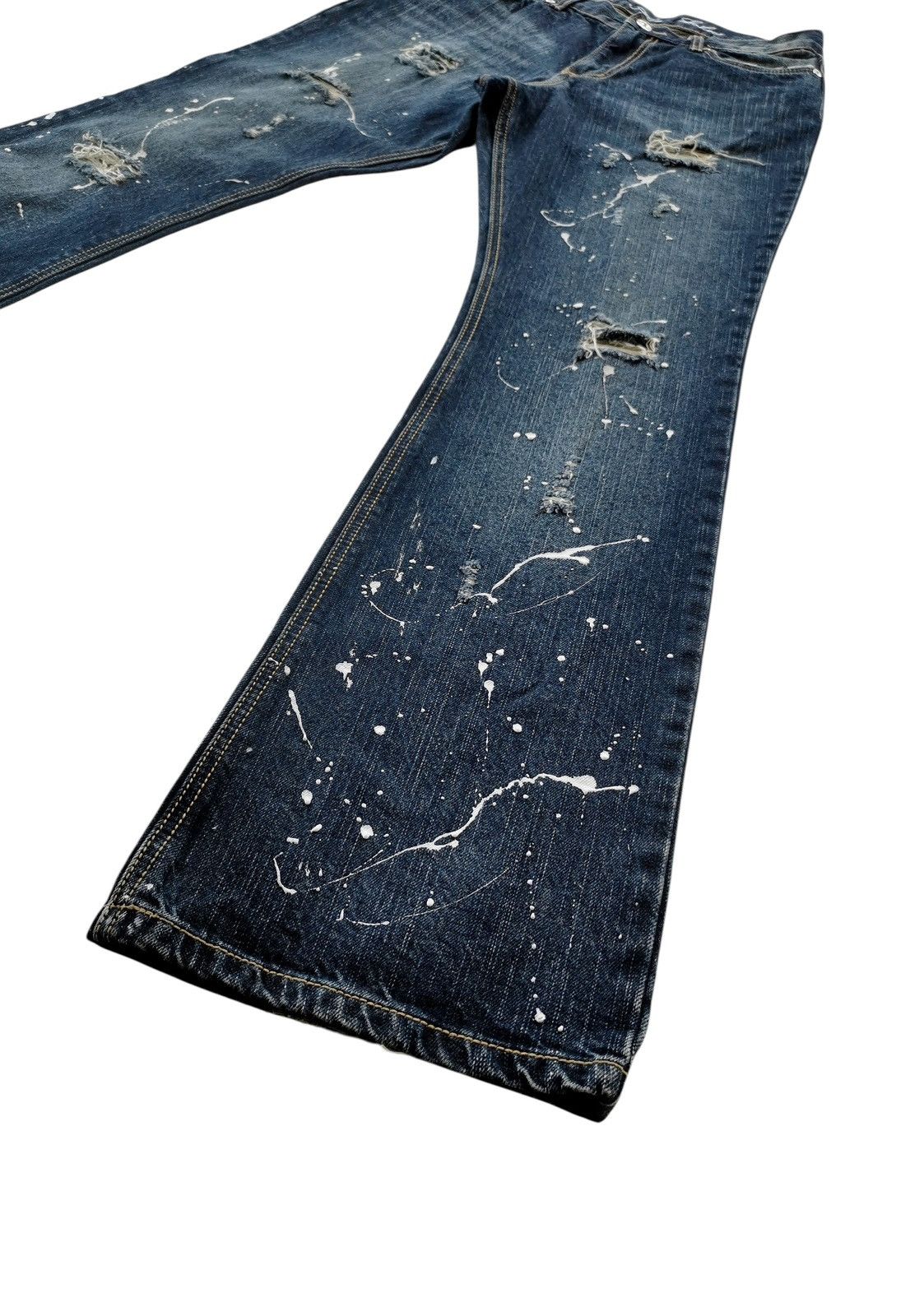 Kapital Flared Distressed Paint Splatter Jeans 30x33 Size US 30 / EU 46 - 4 Thumbnail