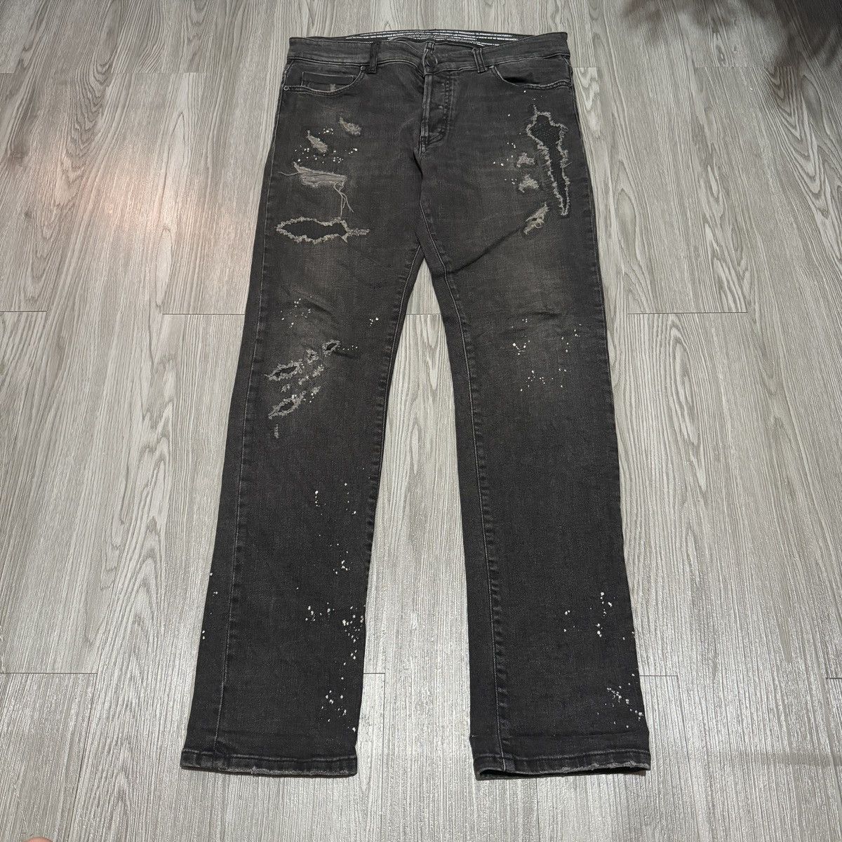 Marcelo Burlon Marcelo Burlon Splater Distressed Slim Jeans Size US 34 / EU 50 - 1 Thumbnail