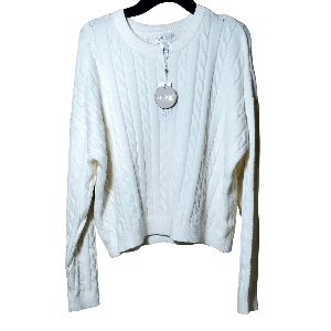 Other Apricot White Cable Knit Crewneck Sweater Women’s 12 NWT Size XL / US 12-14 / IT 48-50 - 1 Thumbnail