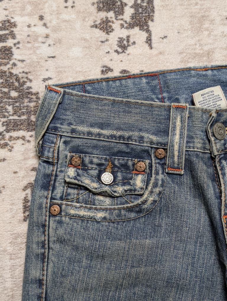 True Religion True Legion Distress Bootcut Denim Size US 31 - 6 Thumbnail