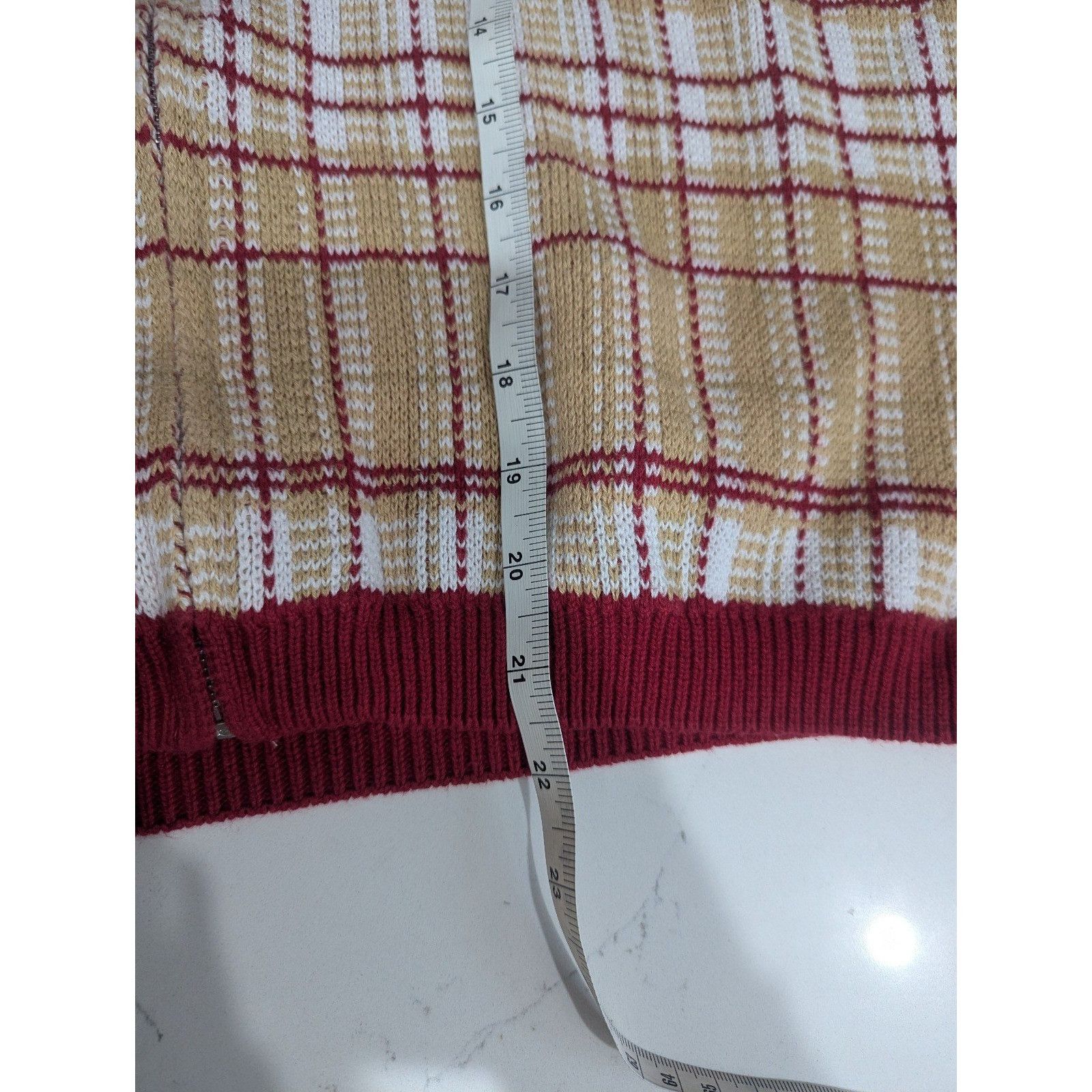 Other Red EP Pro Golf Knit Plaid Sweater Size X-Large Red White Ta Size XL / US 12-14 / IT 48-50 - 6 Thumbnail