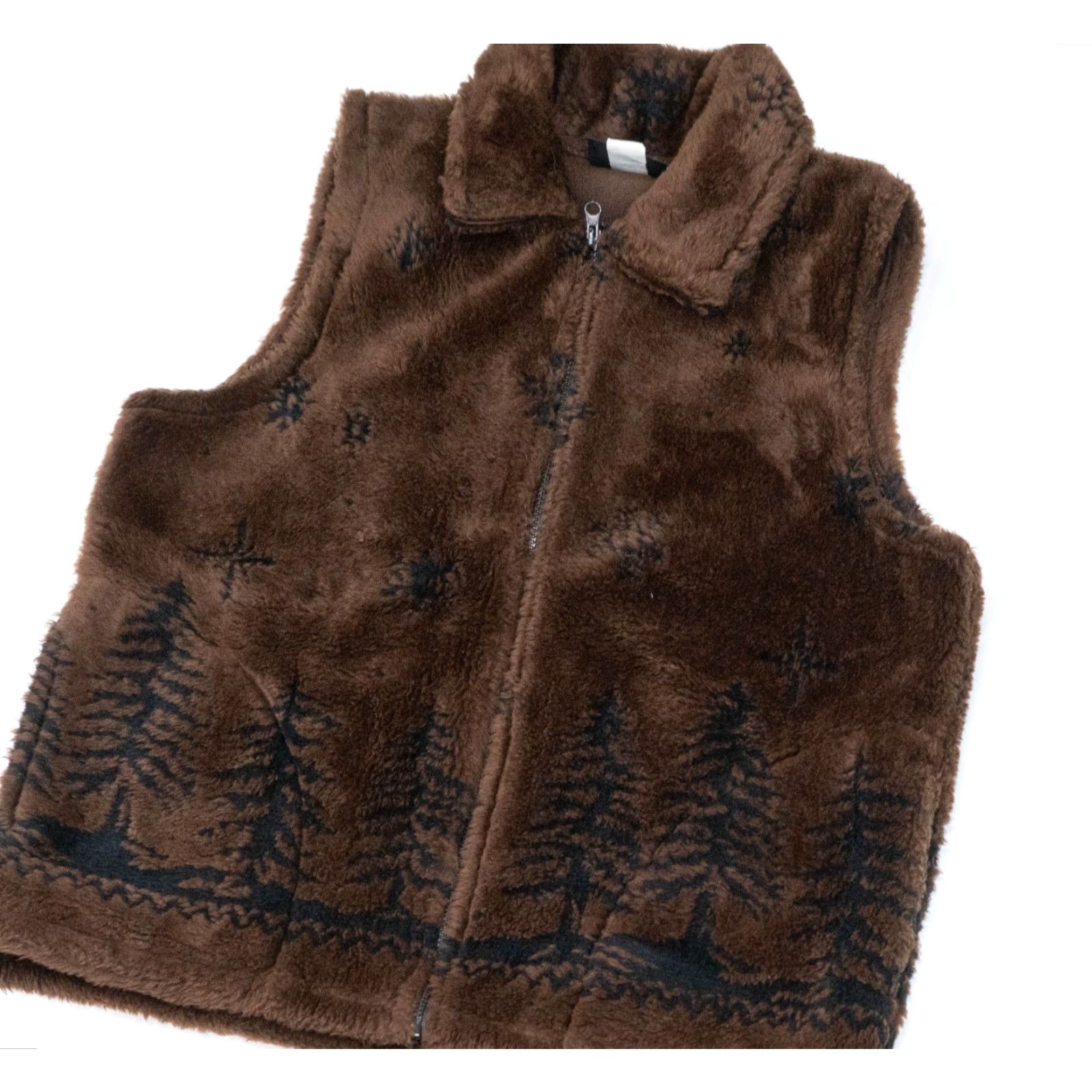 Vintage VINTAGE Canyon Vest Women's Sleeveless Fleece Sherpa Zip Brown 90s Nature USA Large Size L / US 10 / IT 46 - 6 Thumbnail