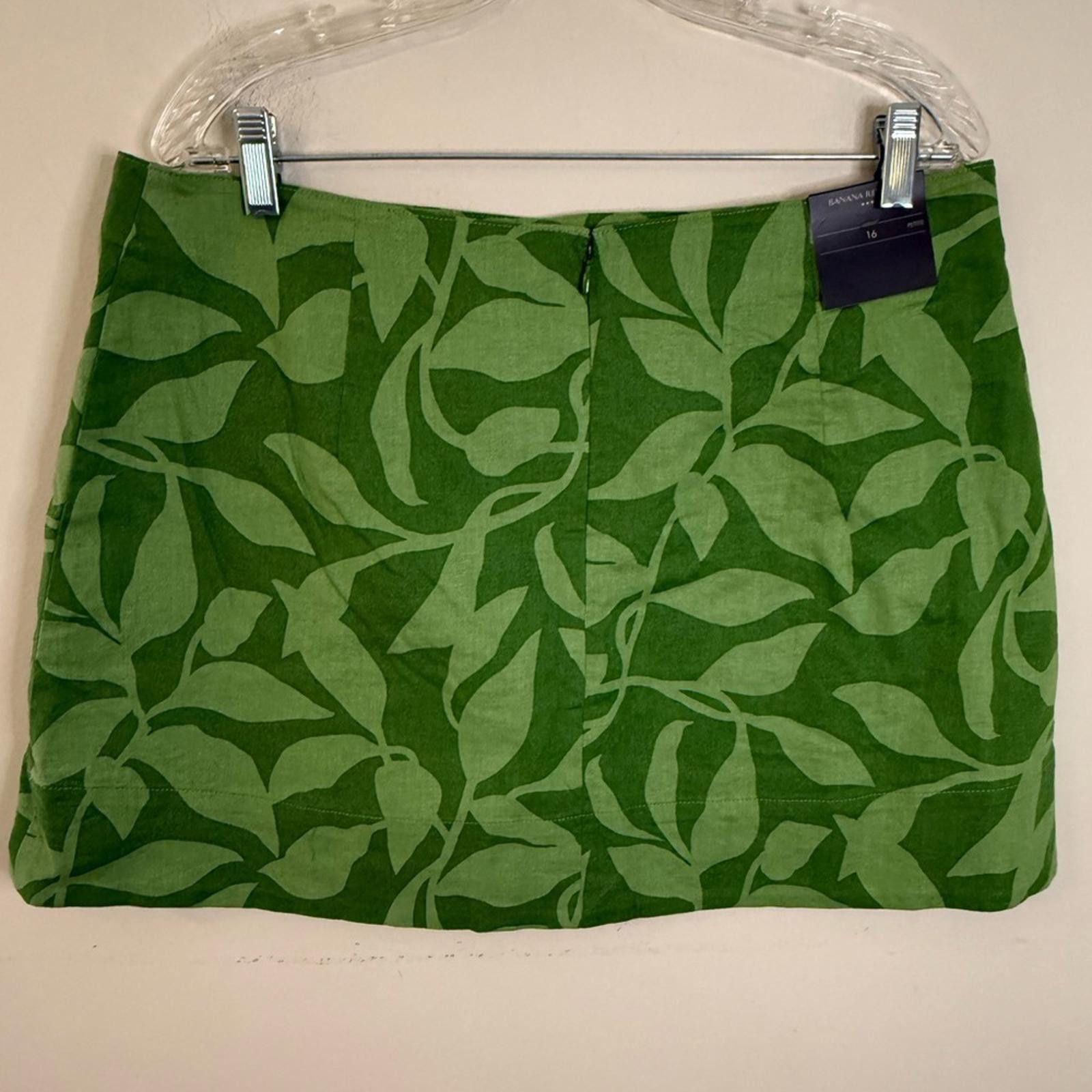 Other Banana Republic Factory tropical floral linen mini skirt 16P Size 38" / US 16 / IT 52 - 2 Thumbnail