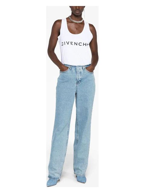 Givenchy o1w1db10325 Tank Top in White Size L / US 10 / IT 46 - 2 Thumbnail