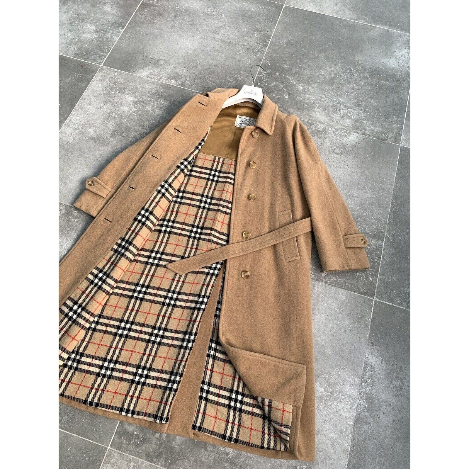 Burberry × Vintage Women's BURBERRYS CAMEL HAIR Wool Trench Coat Jacket UK 12 M Size M / US 6-8 / IT 42-44 - 4 Thumbnail
