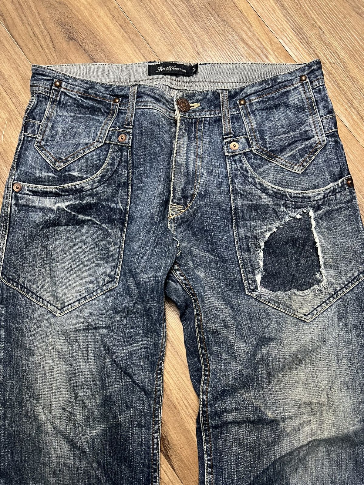 If Six Was Nine Y2K Root Three Style Baggy Jeans (41) Size US 31 - 3 Thumbnail