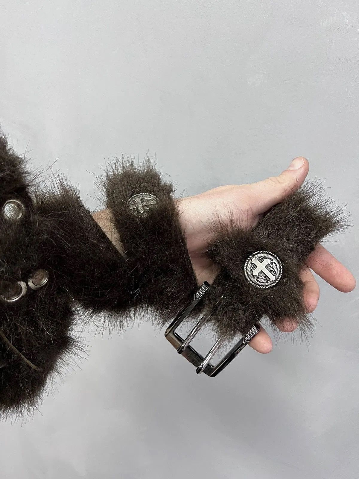 Other Vintage fur fuzzy hystericglamour style punk belt Size ONE SIZE - 9 Thumbnail