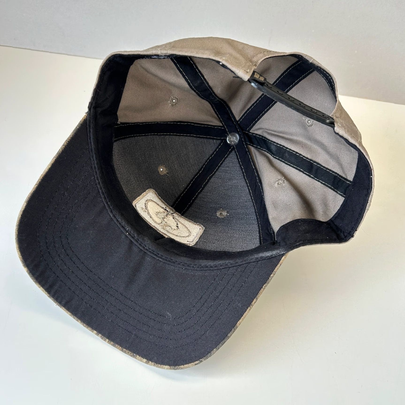 Vintage Mossy Oak Camouflage Snapback Hat Beige Brown Men's One Size Brown Camouflage Hunting Outdoor Adjustable Snapback Hat Mens Size ONE SIZE - 7 Thumbnail