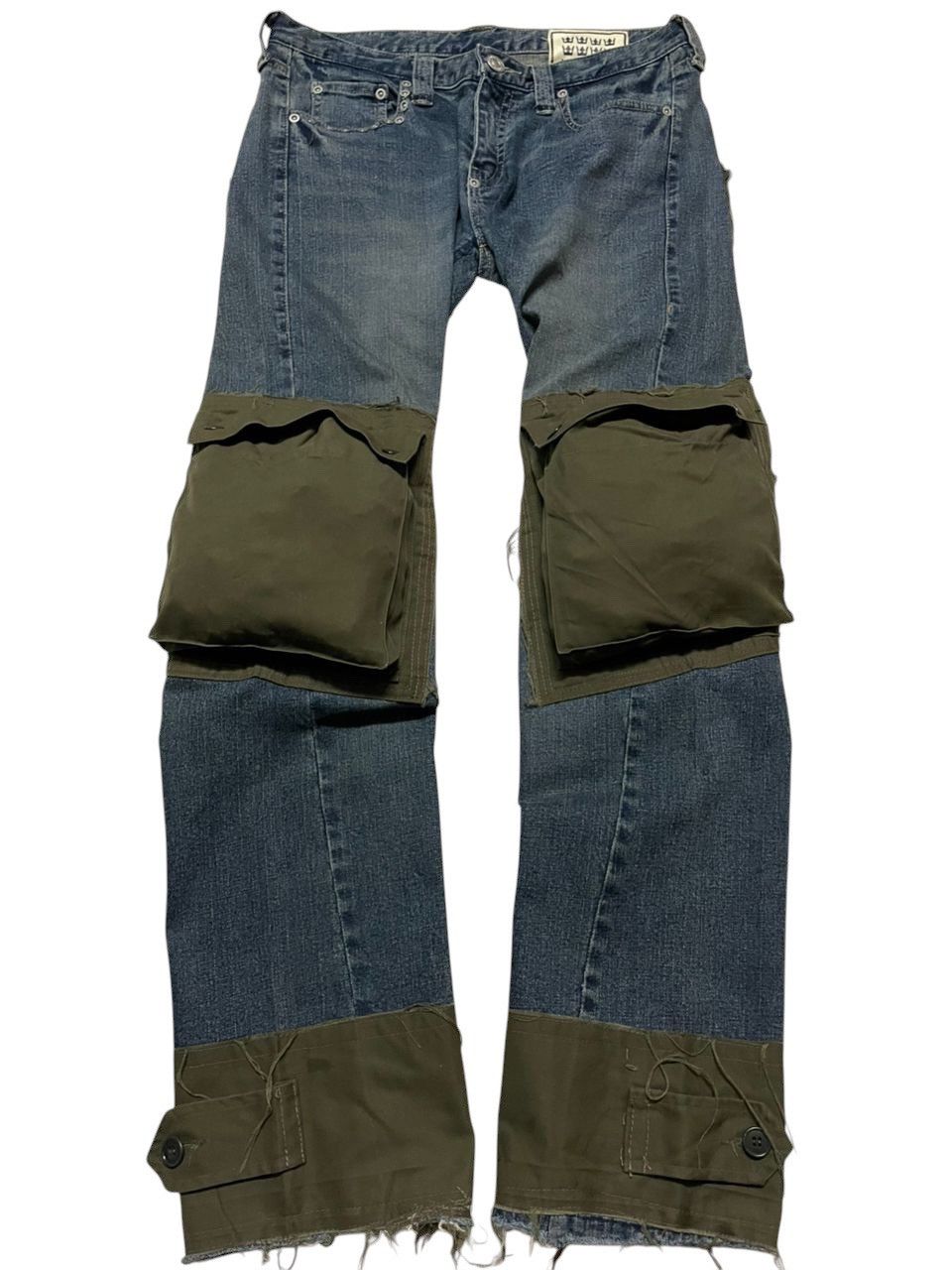 Undercover INSANE💥XIIIth TYPE-P1 RARE DENIM CARGO 3D POCKET SPLIT Size US 33 - 3 Thumbnail