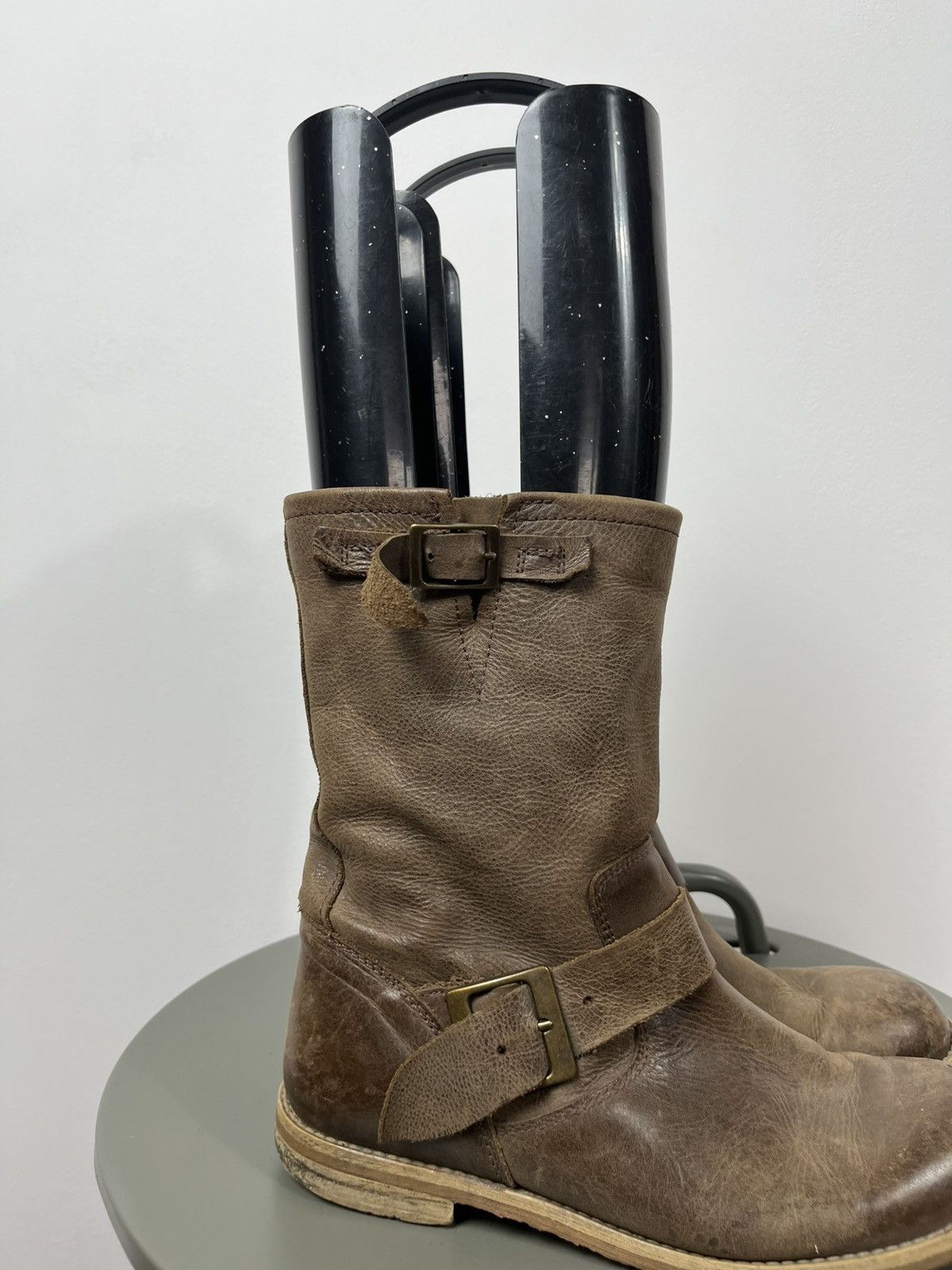 Other Vintage brown leather mid calf boots with buckles size 38 Size US 7.5 / IT 37.5 - 4 Thumbnail