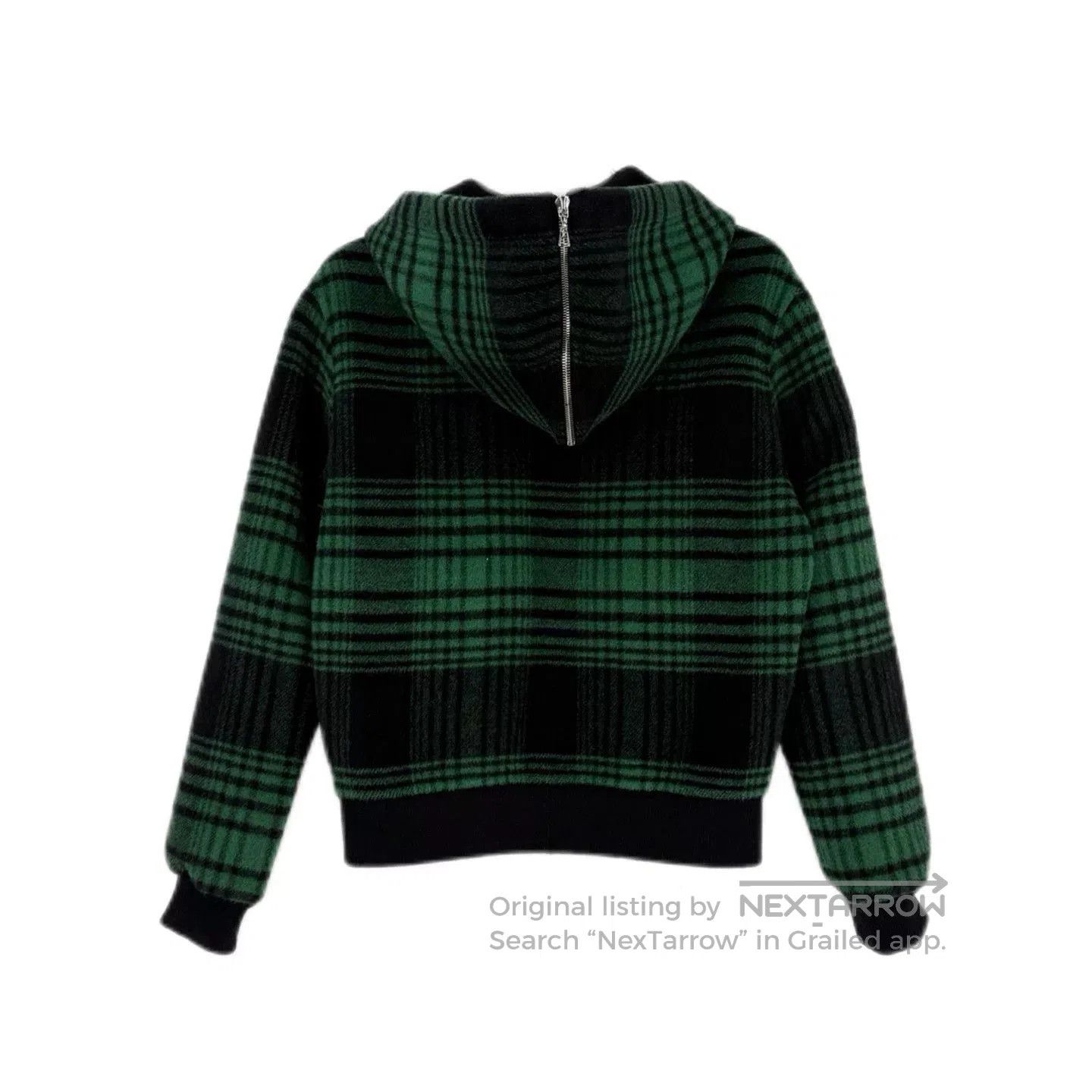 Louis Vuitton Green Plaid Wool Hooded Jacket. Size US XS / EU 42 / 0 - 2 Thumbnail