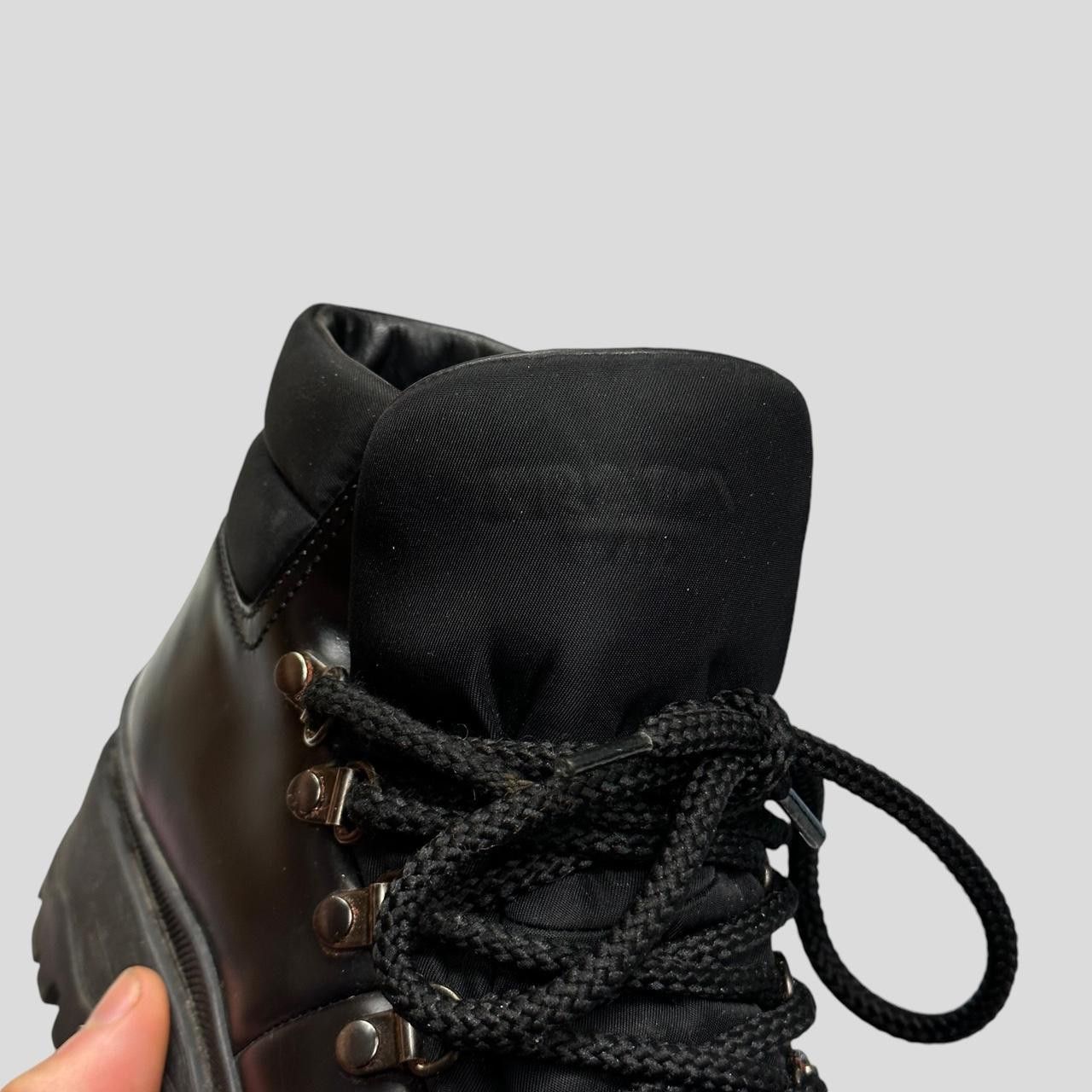 Prada Prada Milano 90’s Leather + Nylon Combat Boots - UK4 Size US 6.5 / IT 36.5 - 4 Thumbnail