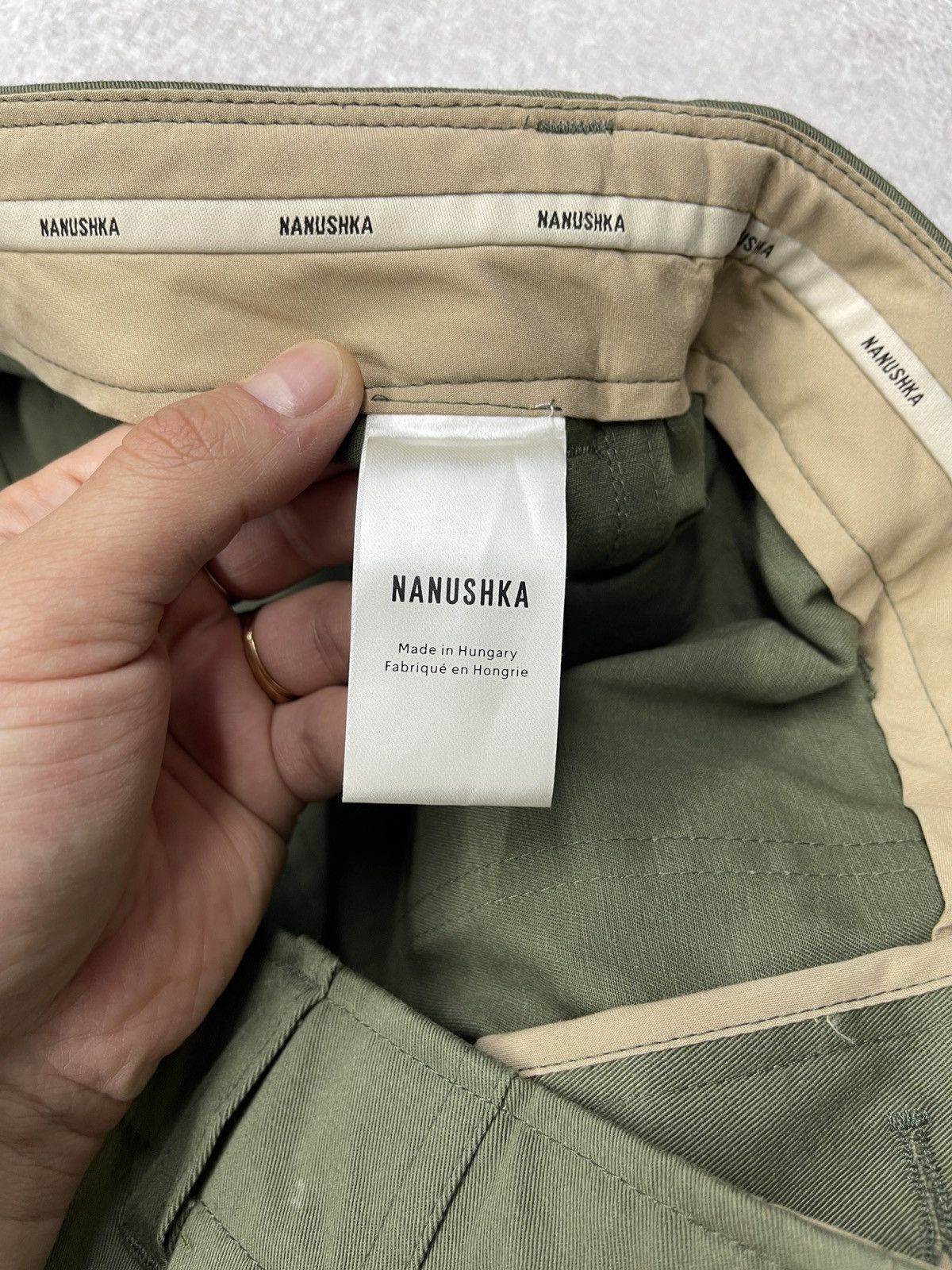 Mens Nanushka Cotton Pants Khaki Size 33 Designer