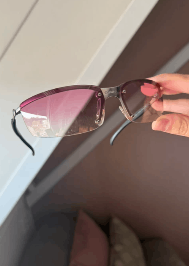 Chanel CHANEL Sunglasses 🇺🇸 TAX FREE Rimless Rhinestone 4017 Size ONE SIZE - 1 Thumbnail