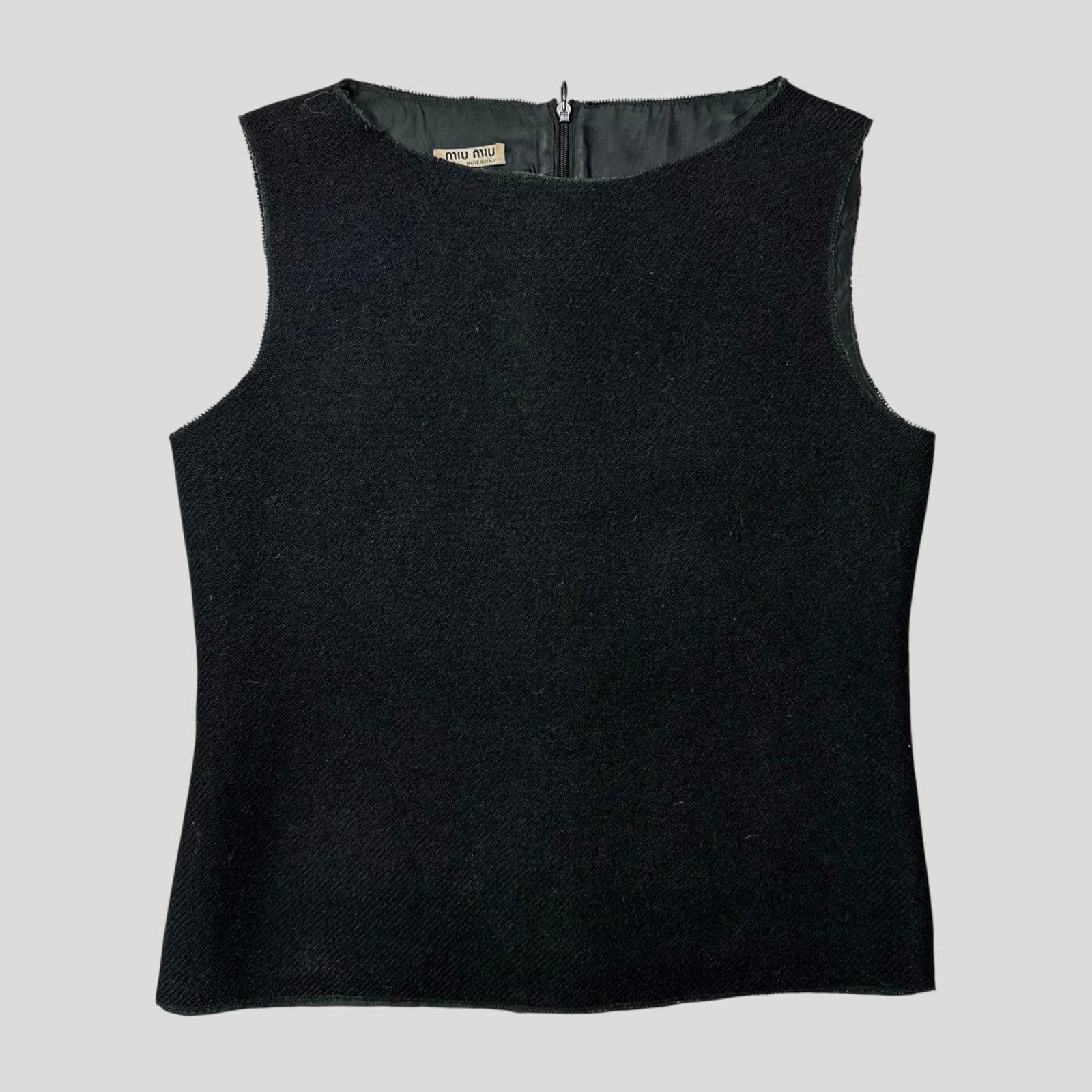 Miu Miu Miu Miu 00’s Mohair & Wool Corset Shape Vest Top - IT38 Size XS / US 0-2 / IT 36-38 - 1 Thumbnail