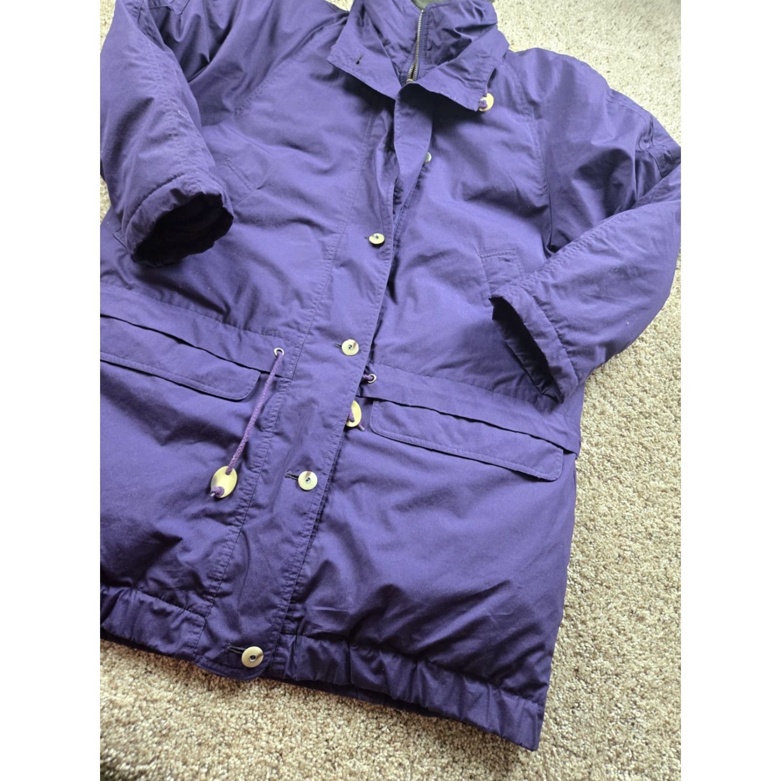 London Fog VINTAGE London Fog Down Jacket Womens Medium Purple Full Zip Parka Pockets Size M / US 6-8 / IT 42-44 - 2 Thumbnail
