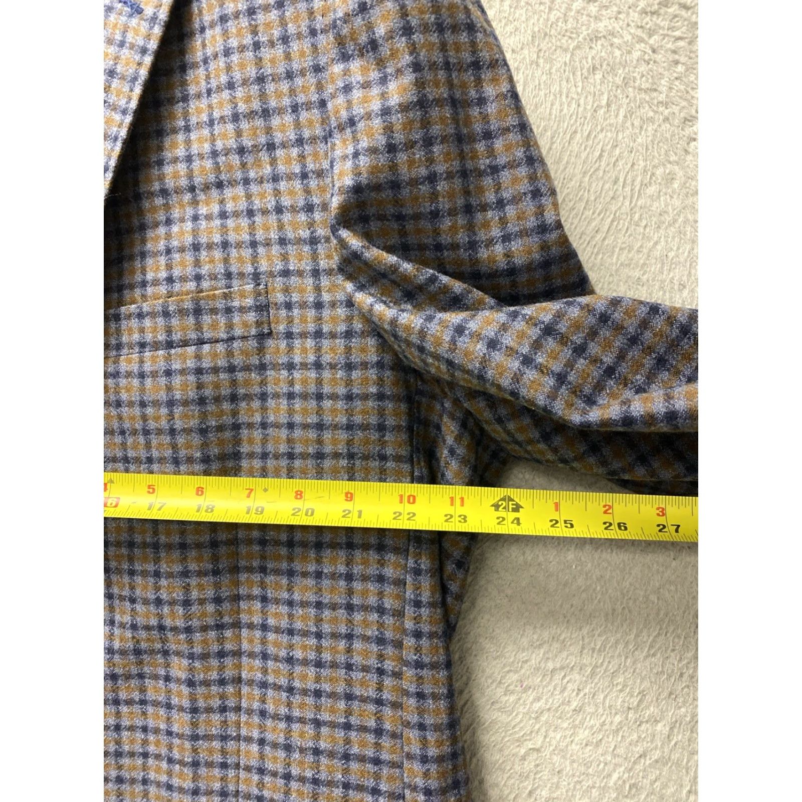 Peter Millar Peter Millar Plaid Sport Coat Blazer Mens 46R Multicolor Wool 2-Button Double-Vented Notch Lapel Size 46R - 6 Thumbnail