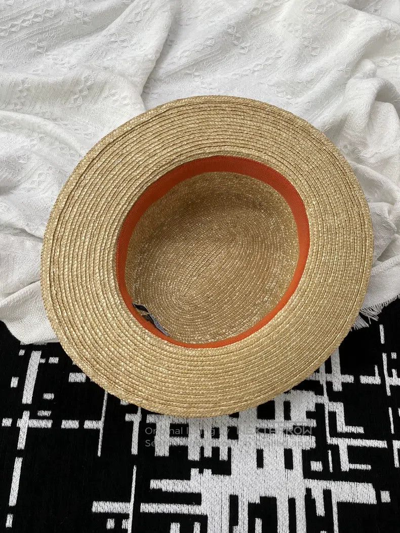 Prada Prada Orange wide-brimmed straw hat Size ONE SIZE - 4 Thumbnail