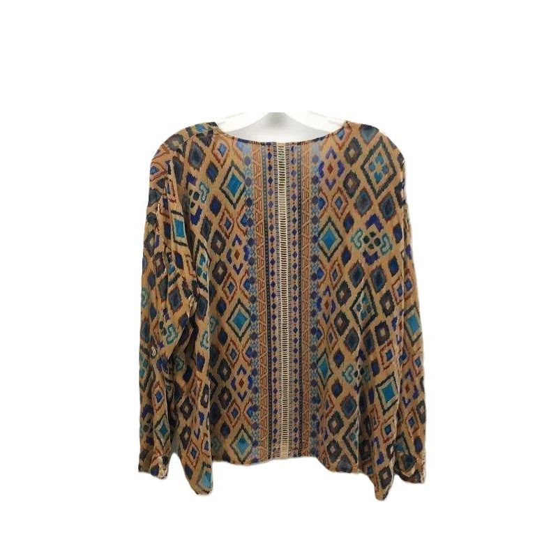 Johnny Was Johnny Was Multicolor Ikat Silk Blend Sheer Blouse S Size S / US 4 / IT 40 - 4 Thumbnail