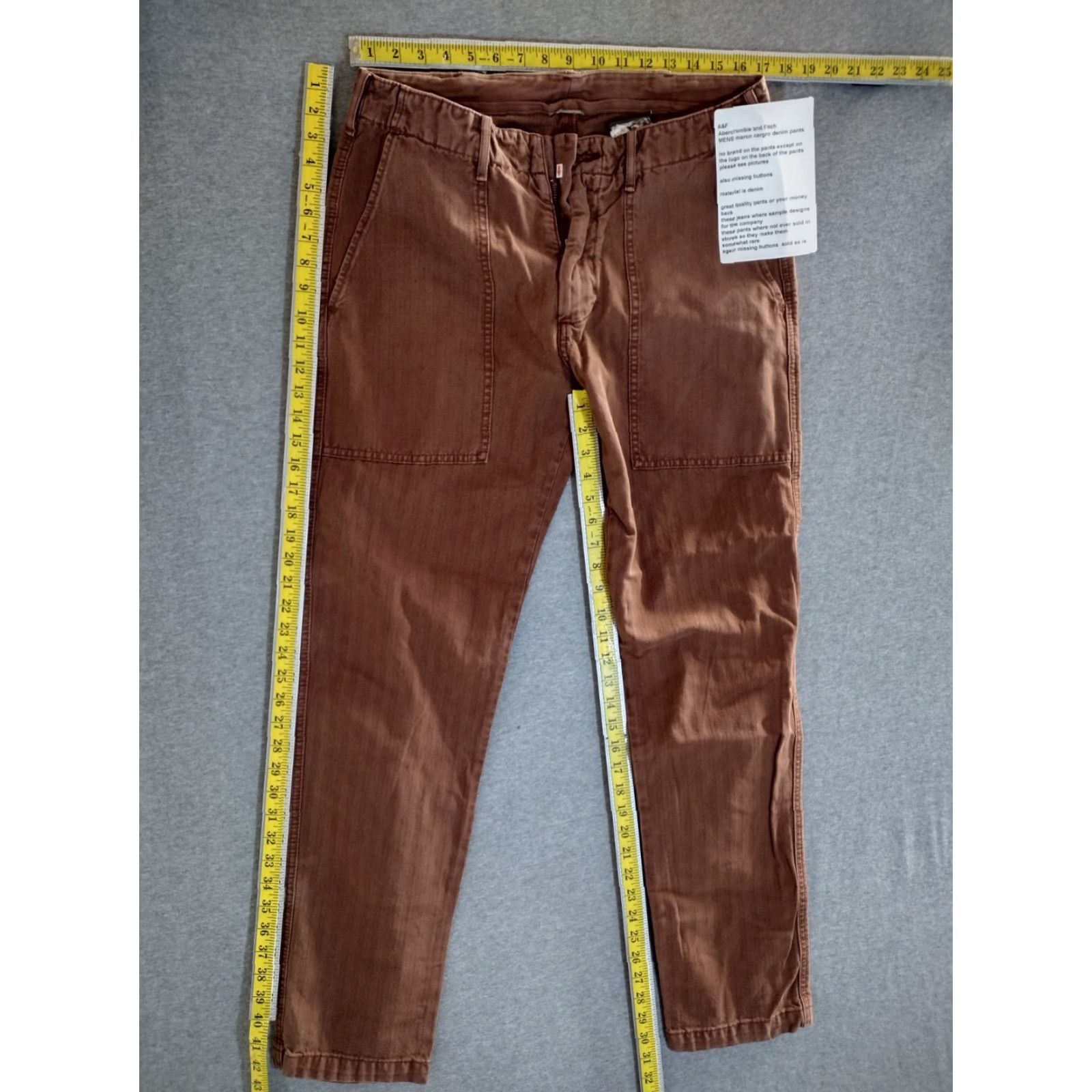 Abercrombie & Fitch Abercrombie & Fitch Worker Pants Cargo Men Rose 34X42 Cargo Pants Rose Abercrombie & Fitch Men Size US 34 / EU 50 - 6 Thumbnail
