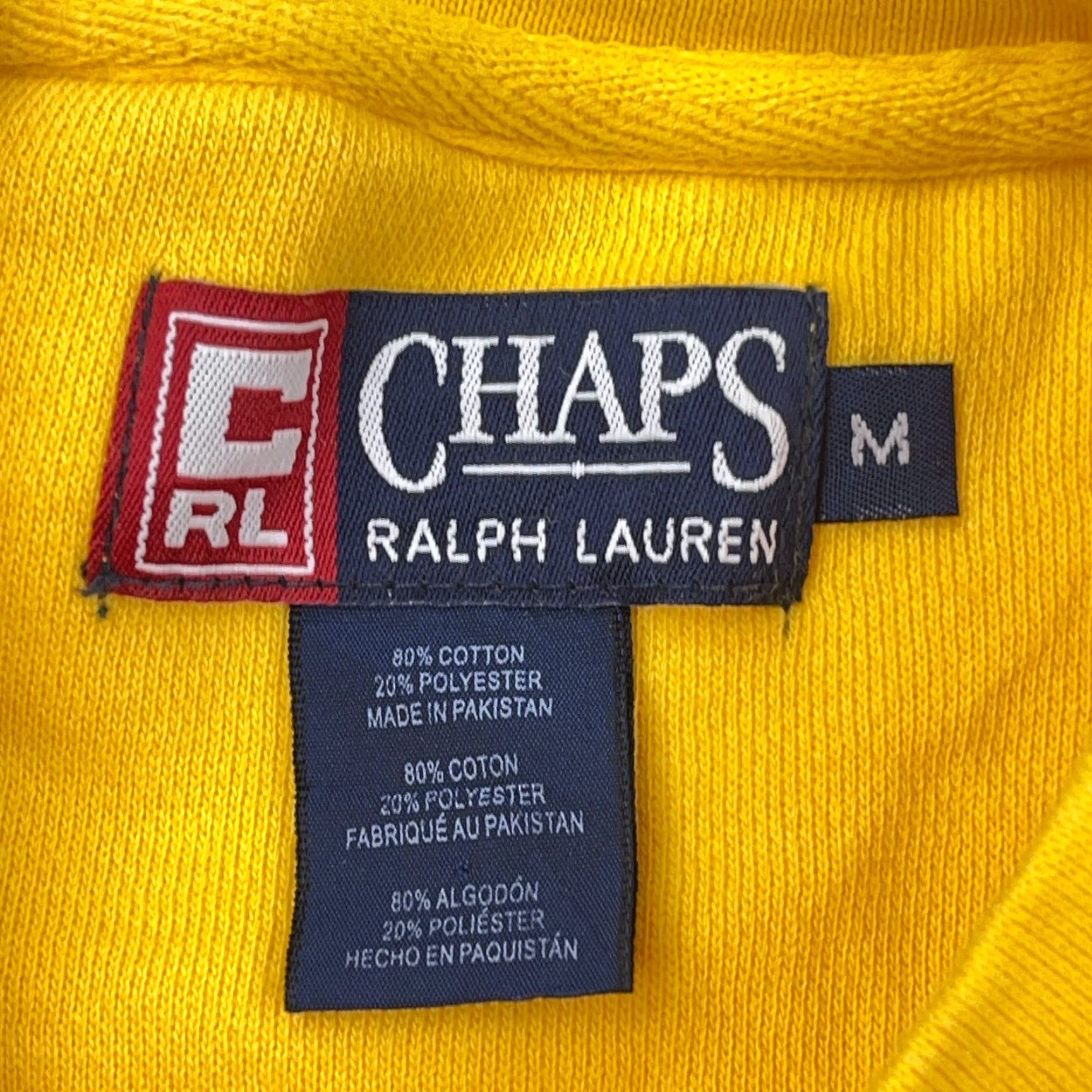 Chaps VINTAGE Chaps Ralph Lauren Sweatshirt Men L Yellow USA Flag Spell Out 90s Mens Sweatshirt Size US L / EU 52-54 / 3 - 6 Thumbnail
