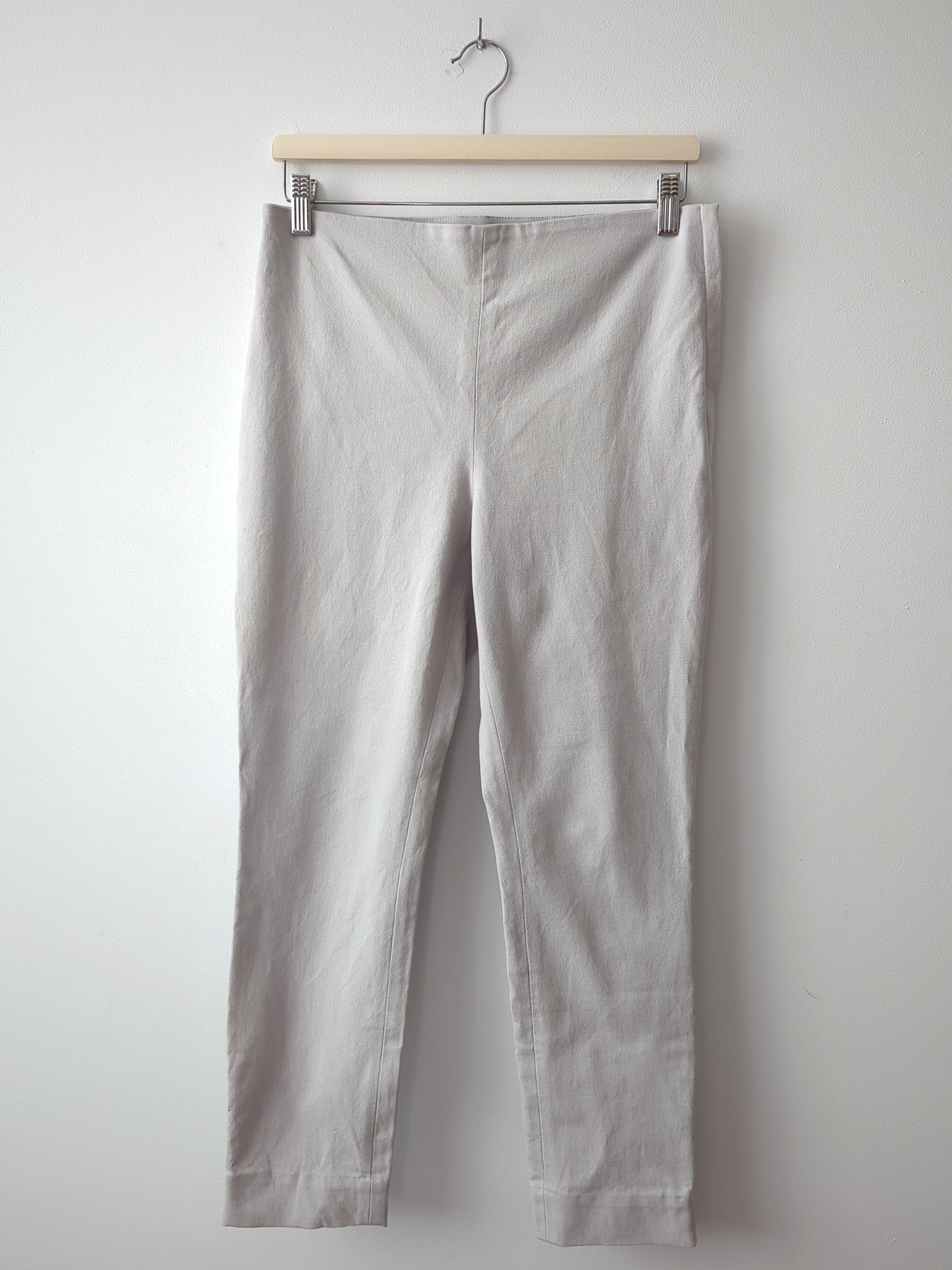 Cos COS Stretch Cotton Trousers Light Grey Zipper Detail Size 32" / US 10 / IT 46 - 1 Thumbnail