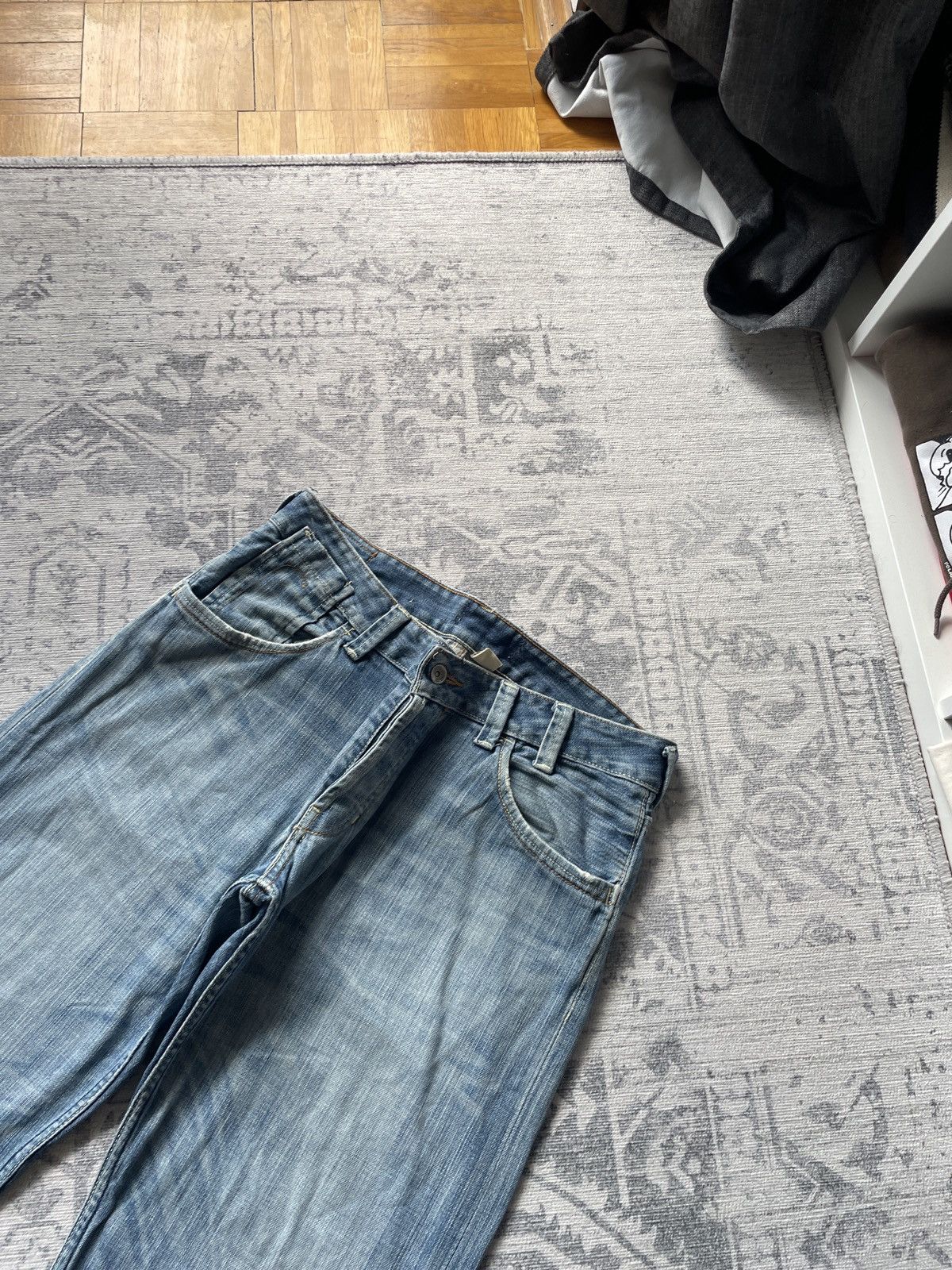 Vintage Vintage Avant Garde Jeans Baggy Wide Faded Mud Washed Y2K Size US 34 / EU 50 - 5 Thumbnail