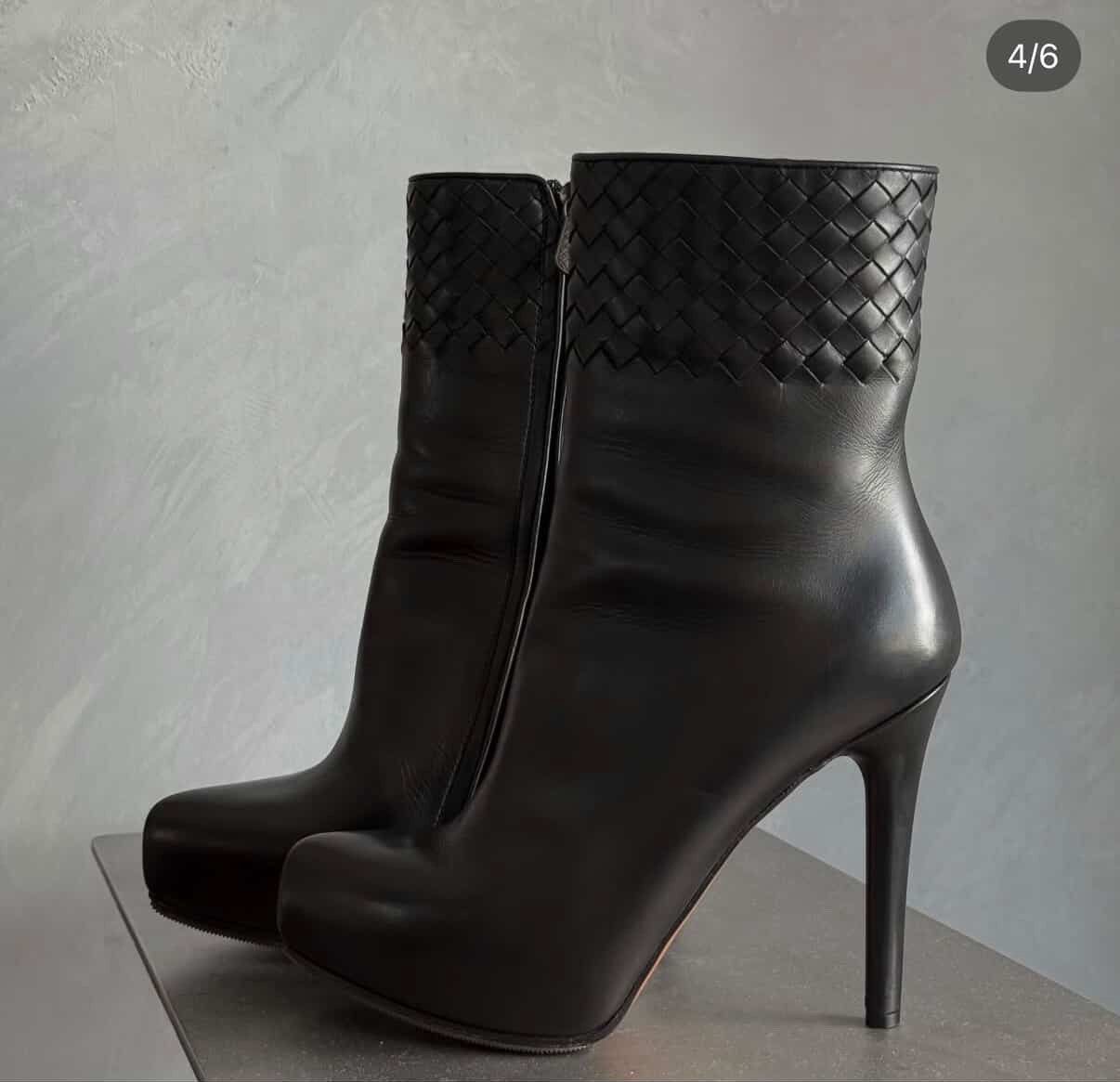 Bottega Veneta Bottega Venetta Boots Black Leather Size US 7.5 / IT 37.5 - 4 Thumbnail