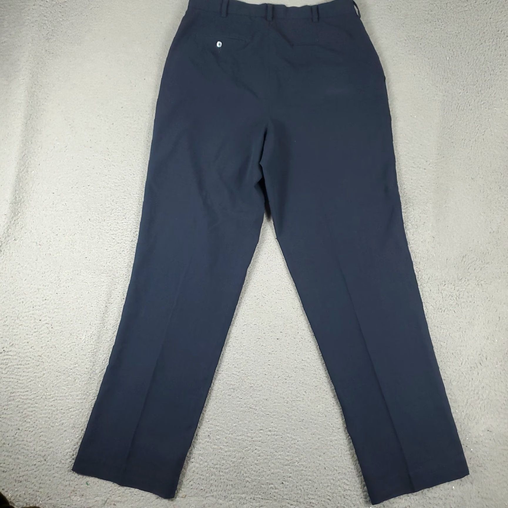Nike Nike Men Pants 34x34 Regular Size 34 Navy Blue Chino Trousers Pleated Cuffed Straight Pockets Zip Polyester Polyester Blend Logo Regular Fit Size US 34 / EU 50 - 7 Thumbnail