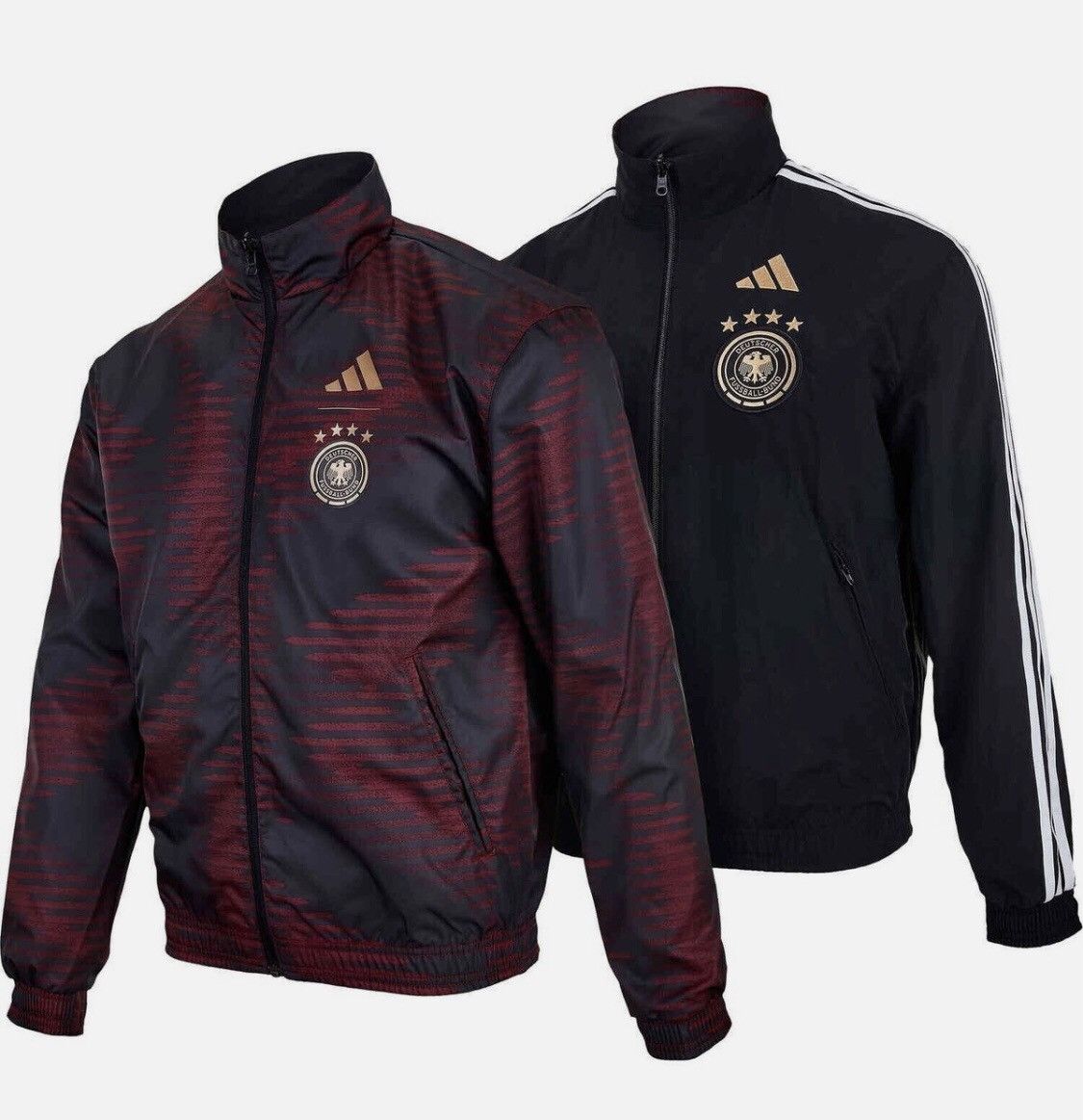 Vintage Adidas Germany World Cup 2022 Anthem Jacket Reversible Size US M / EU 48-50 / 2 - 1 Thumbnail