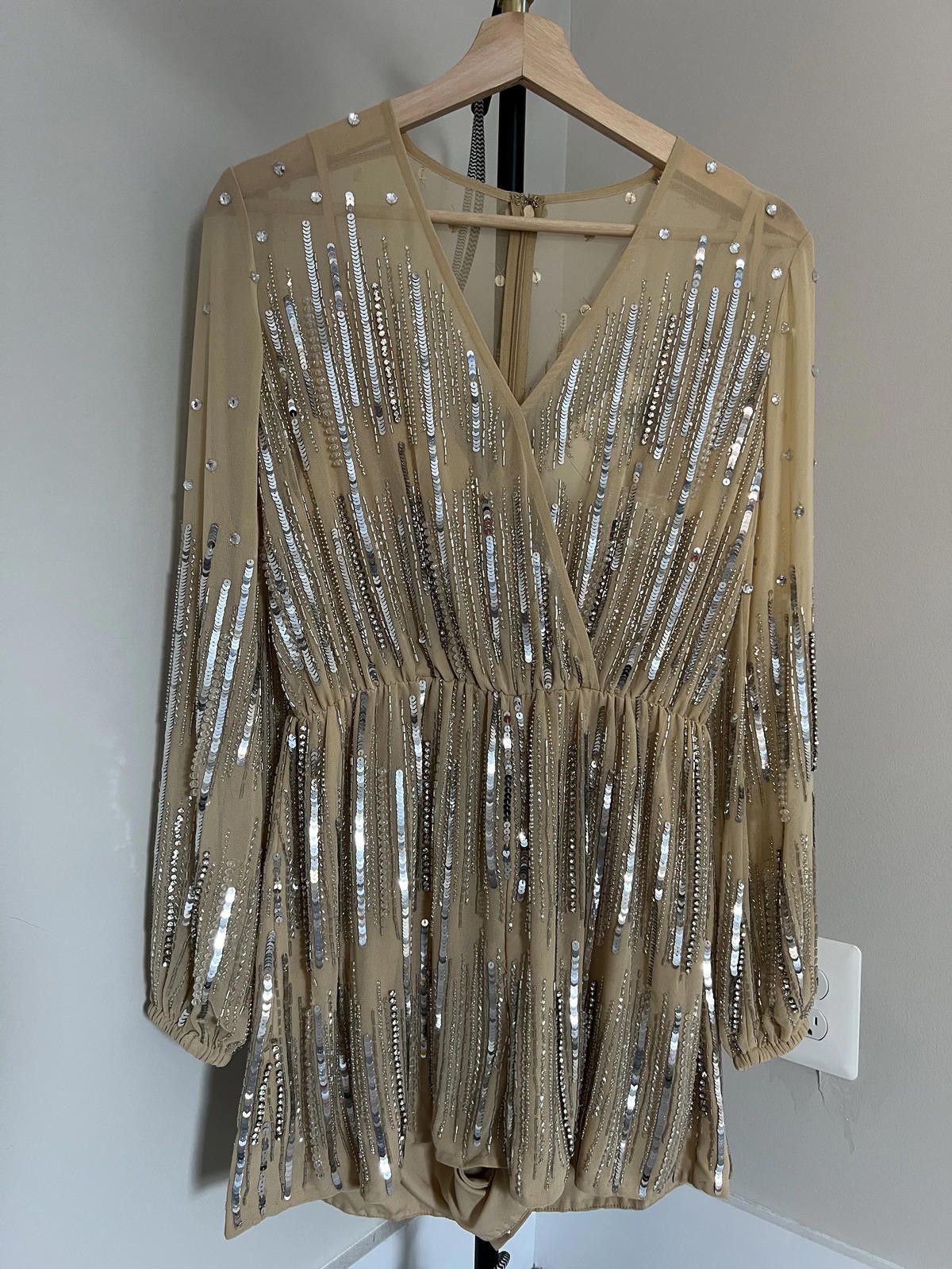 Mac Duggal Mac Duggal Beaded Sheer Long Sleeve Romper - NWT - Size 0 Size XS / US 0-2 / IT 36-38 - 2 Thumbnail