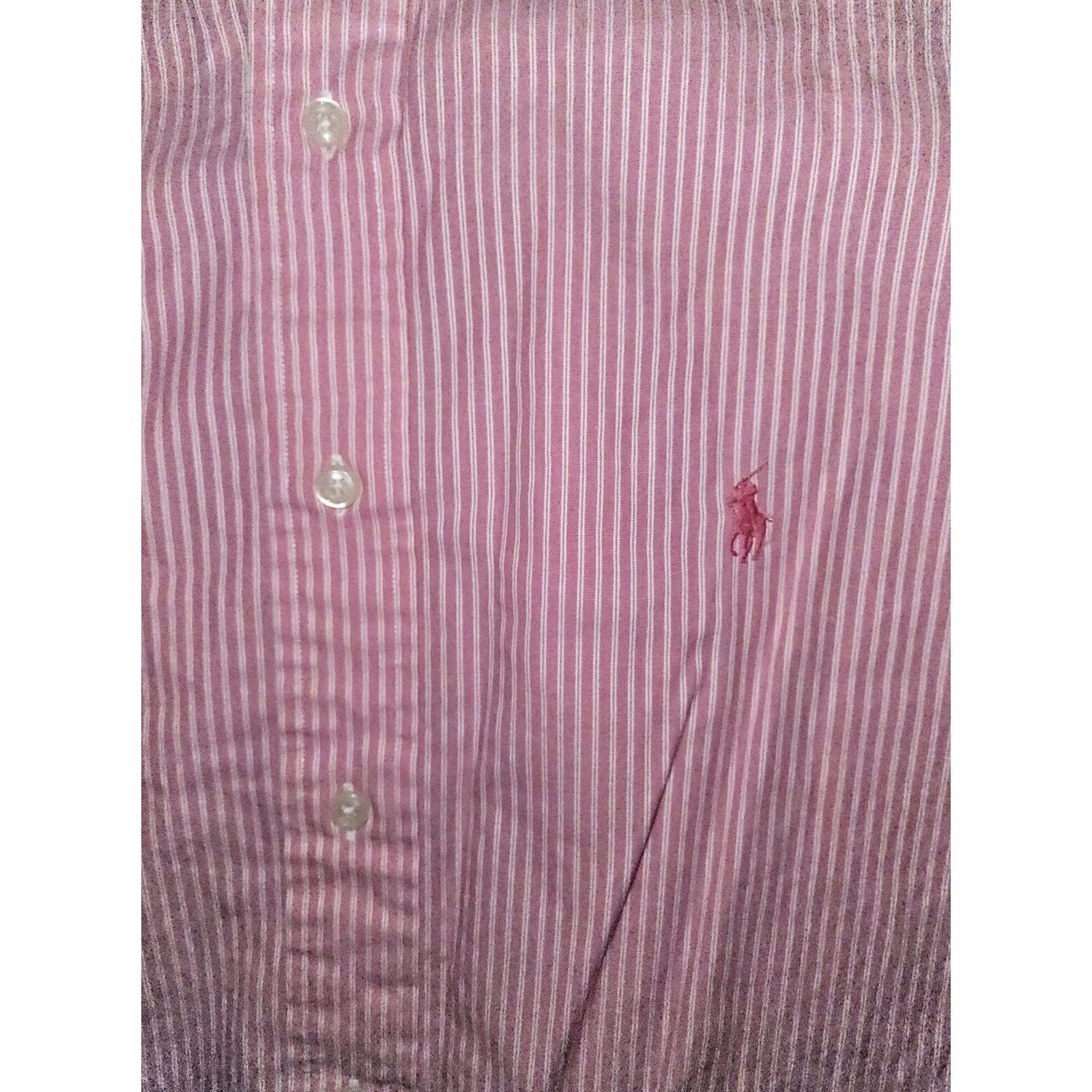 Ralph Lauren VINTAGE Ralph Lauren Yarmouth Button-Down Shirt Men 36/37 Pink Striped Regular Size Embroidered Long Sleeve Button-Up Shirt Mens Size US M / EU 48-50 / 2 - 5 Thumbnail