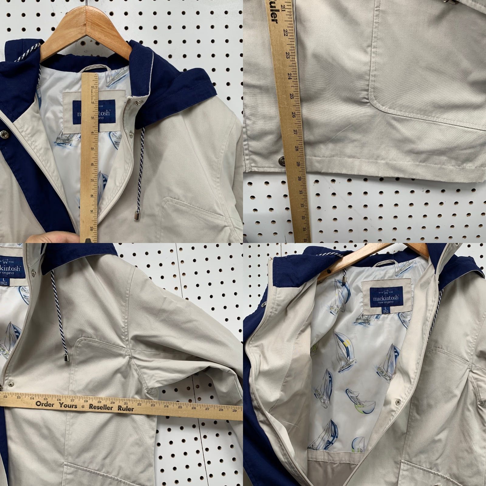 Mackintosh Mackintosh Rain Jacket Womens Large Beige Hooded Lightweight Jacket - Womens, Mackintosh, Rain Coat, Hooded, Lightweight, Beige, Size L Size L / US 10 / IT 46 - 8 Thumbnail