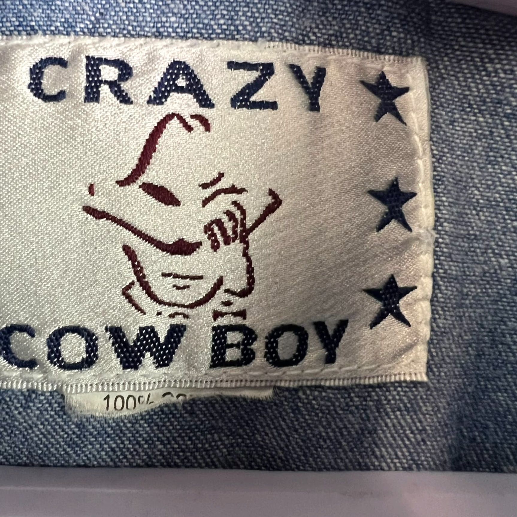 Denime VINTAGE Crazy Cowboy Men’s Denim Shirt Long Sleeve Button-Up Blue Size L Casual, Party, Workwear Size US L / EU 52-54 / 3 - 6 Thumbnail