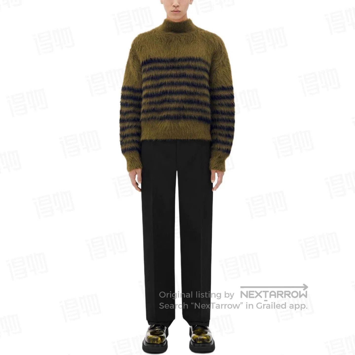 Bottega Veneta Bottega Veneta Green Striped Long Sleeve Sweater. Size US S / EU 44-46 / 1 - 6 Thumbnail
