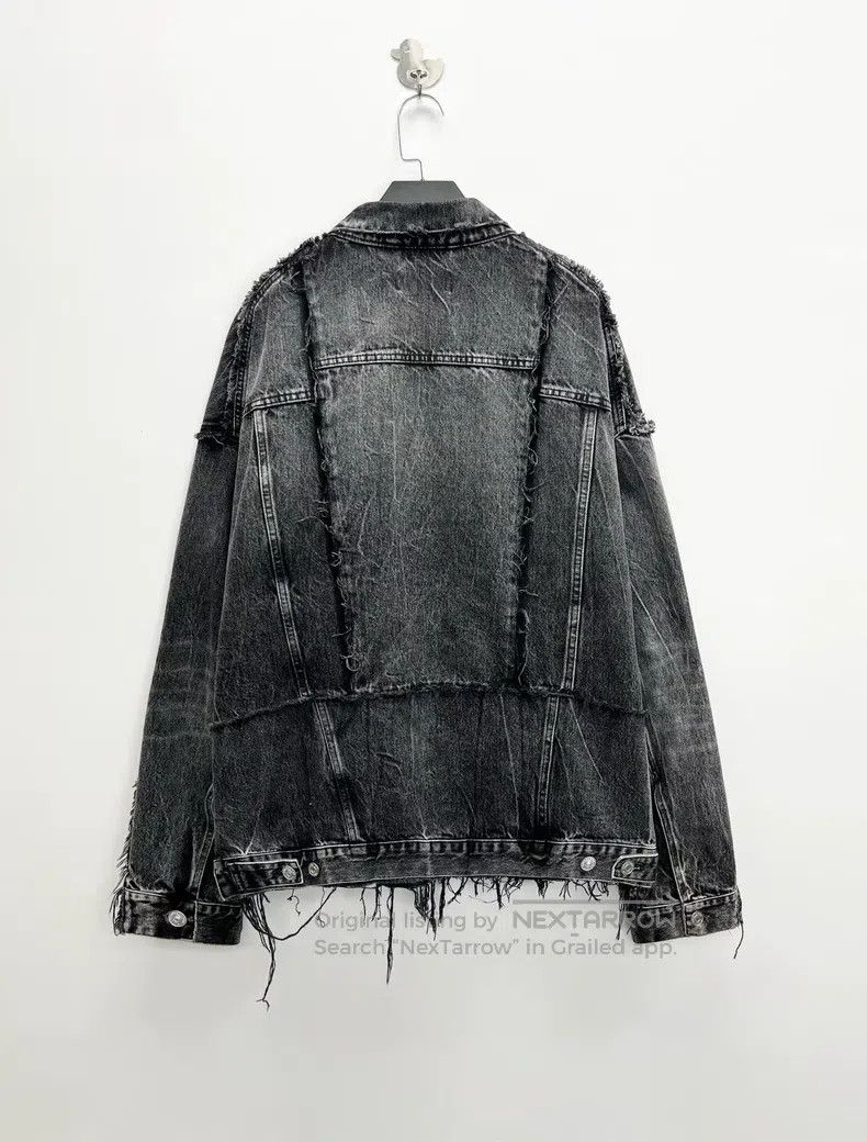 Balenciaga Balenciaga Washed Destroyed Black Grey Double Layered Fray Size US XL / EU 56 / 4 - 2 Thumbnail