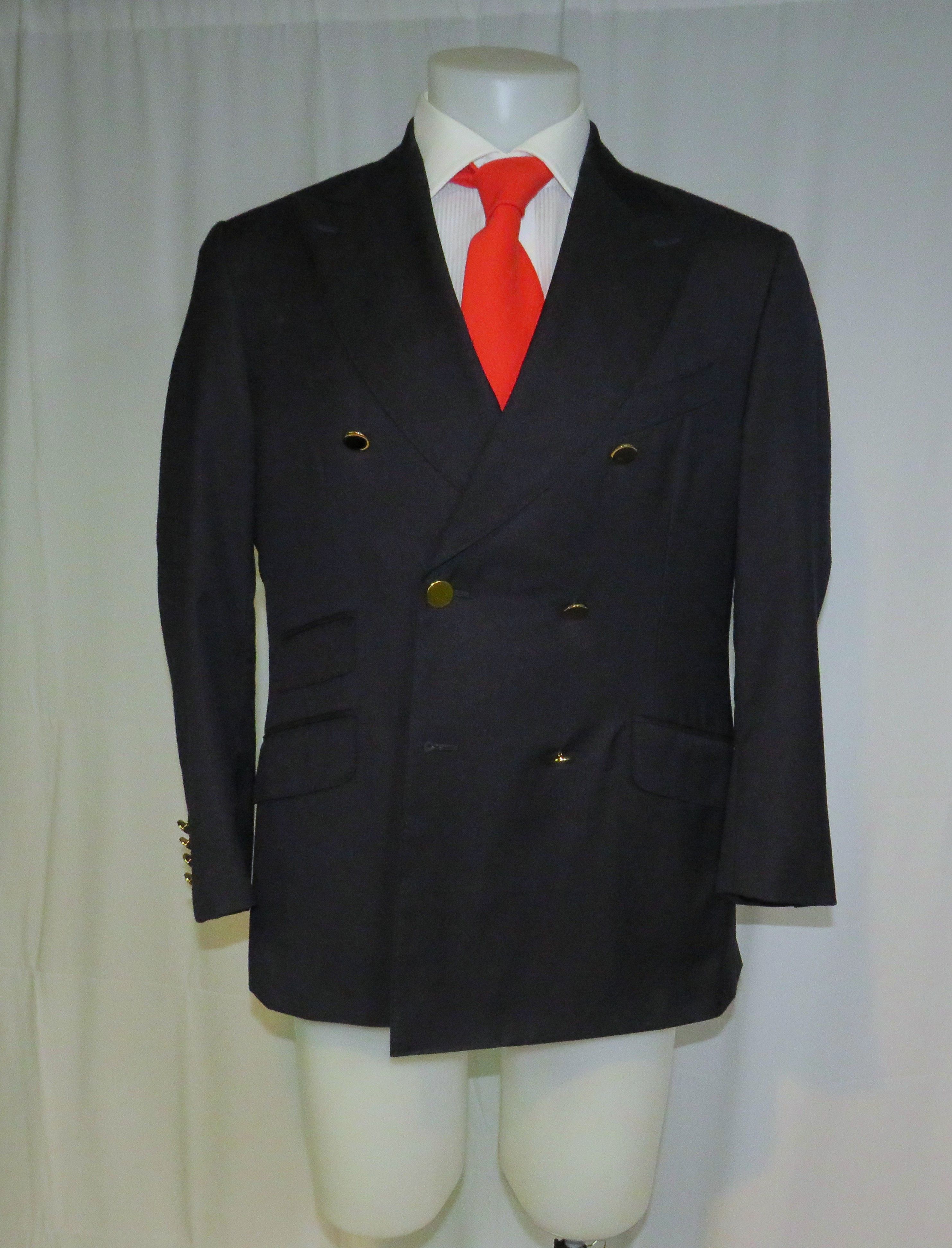 Other Alex Hitz Navy Gold Button Double Breasted Blazer 40S Size 40S - 9 Thumbnail
