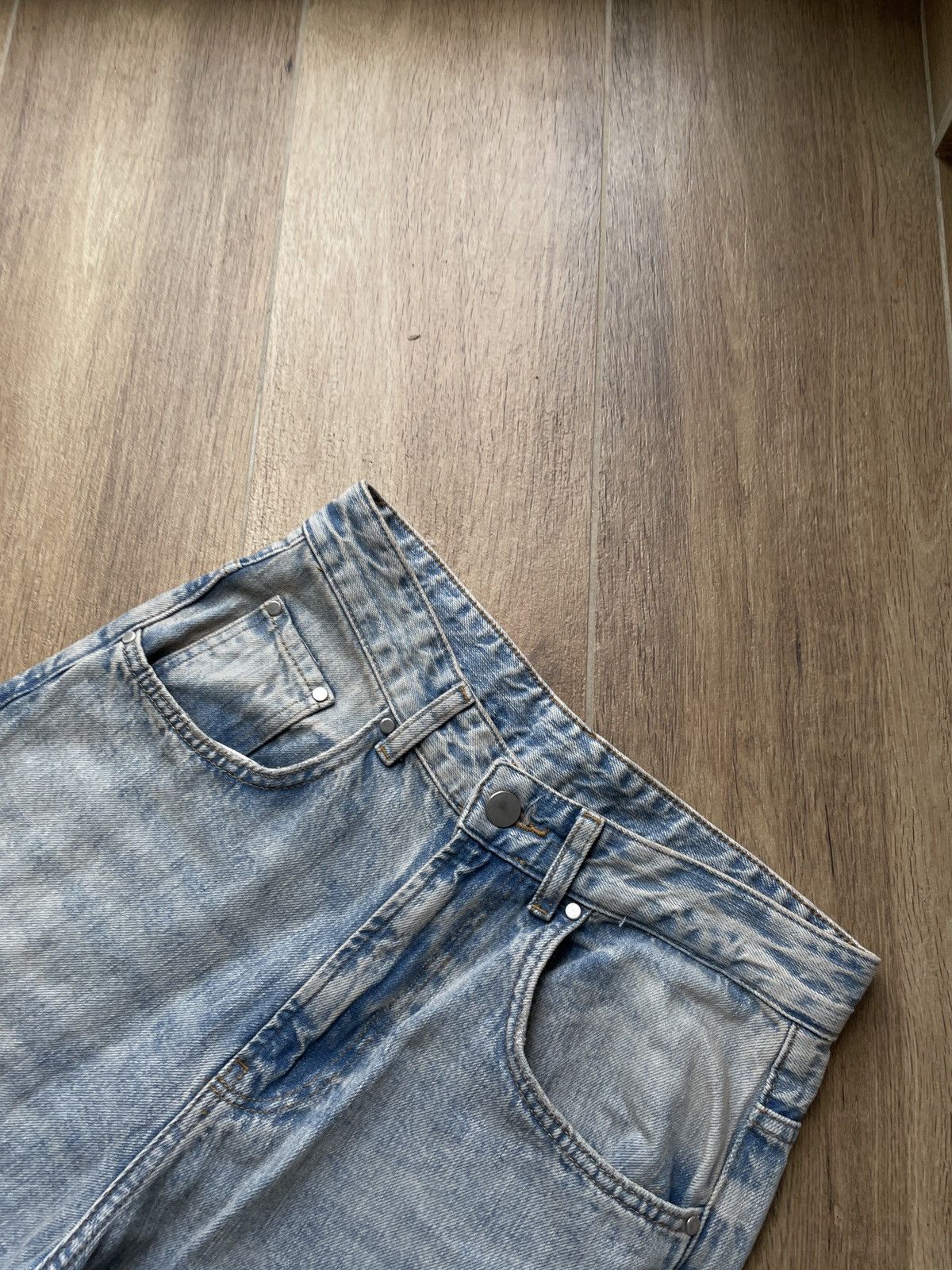 Japanese Brand Vintage Baggy Jeans Washed Flared Wide Avant Garde Japanese Size US 30 / EU 46 - 8 Thumbnail