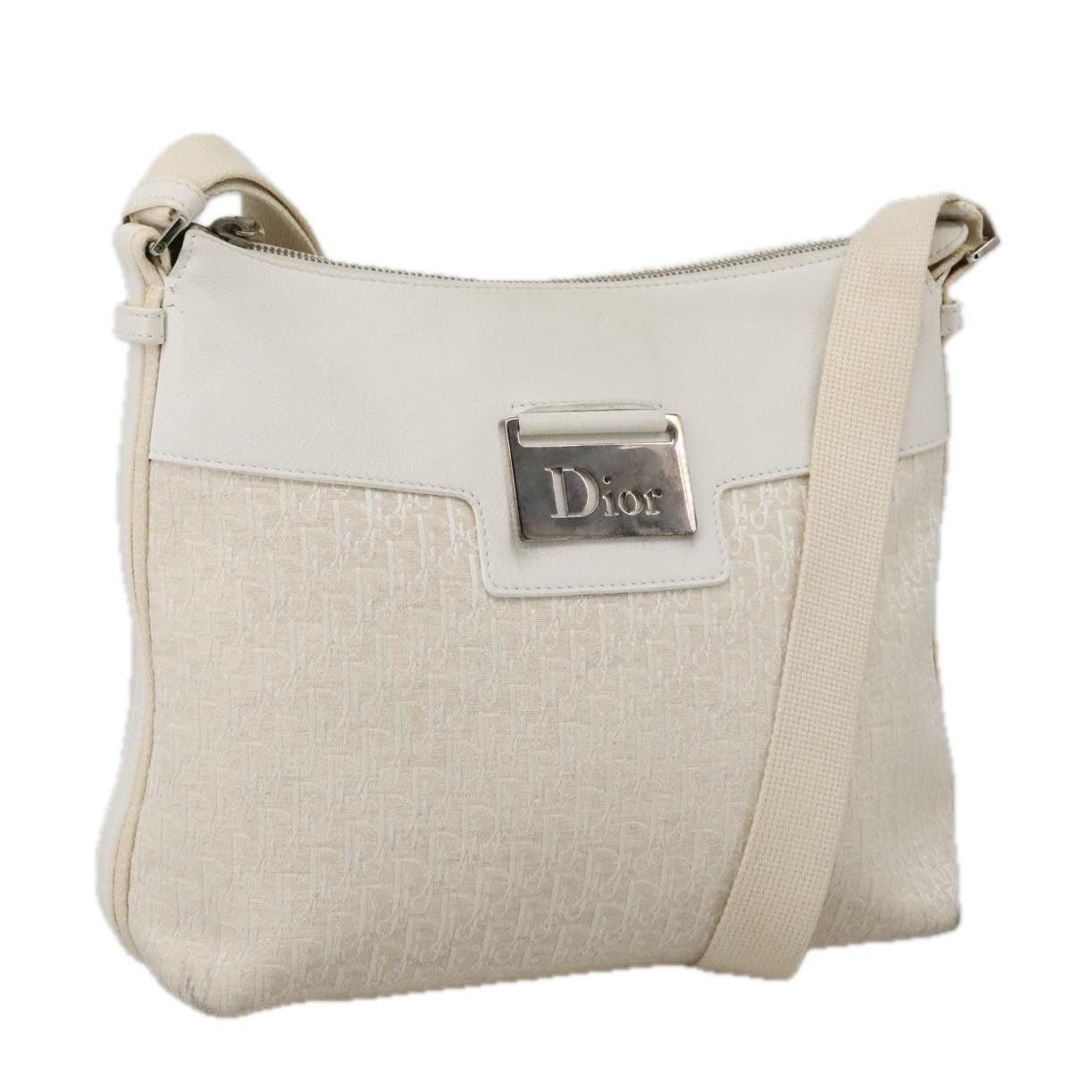Dior Trotter Canvas Shoulder Bag White, Women's