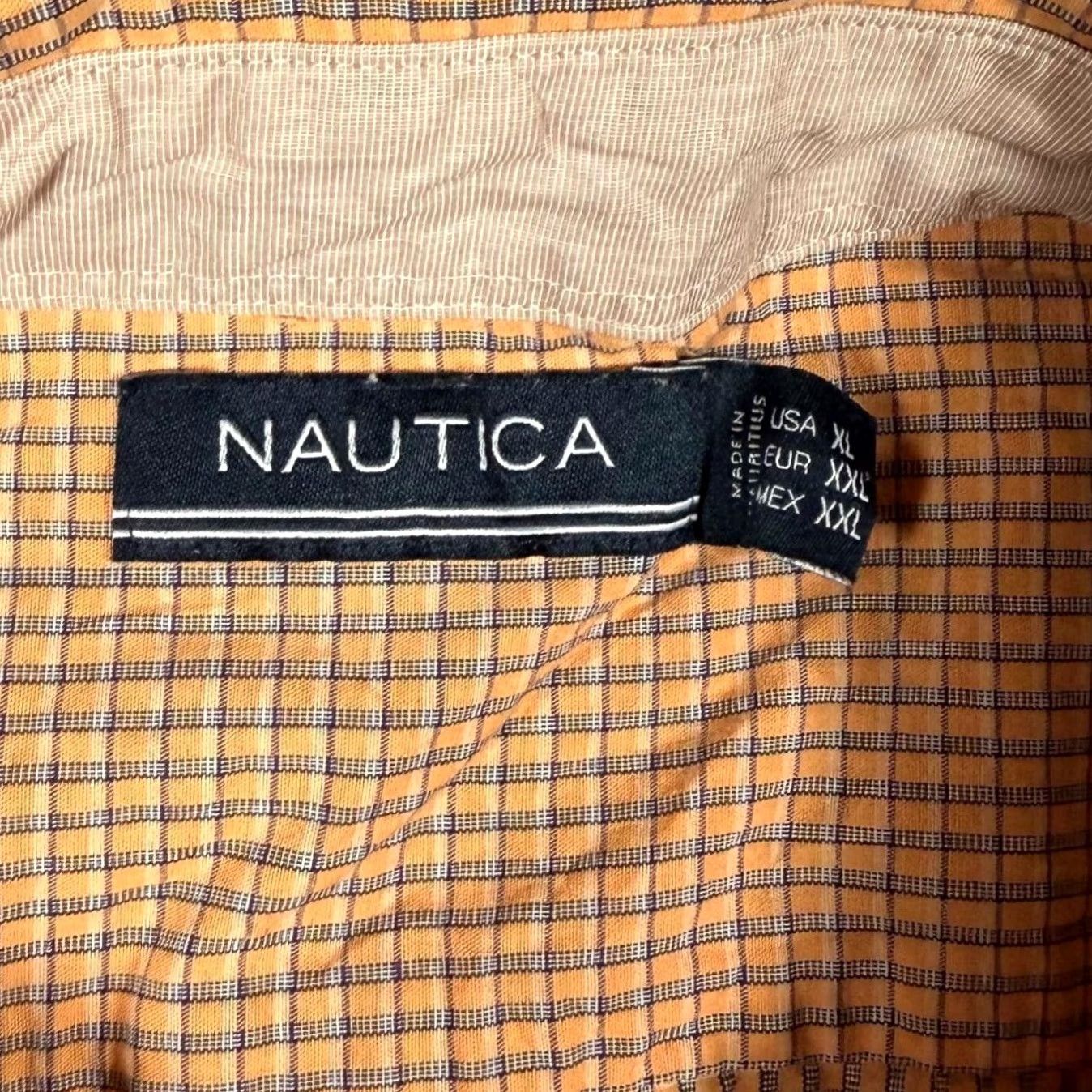 Nautica Nautica Shirt Adult XXL Orange Check Long Sleeve Button-Down Classic Mens Size US XXL / EU 58 / 5 - 3 Thumbnail