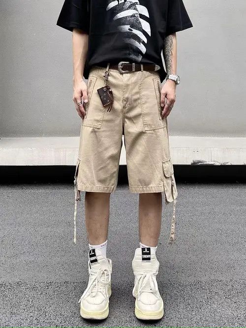 Japanese Brand Asahi Retro Hip Hop Multi-Pocket Loose Casual Shorts Size US 32 / EU 48 - 5 Thumbnail