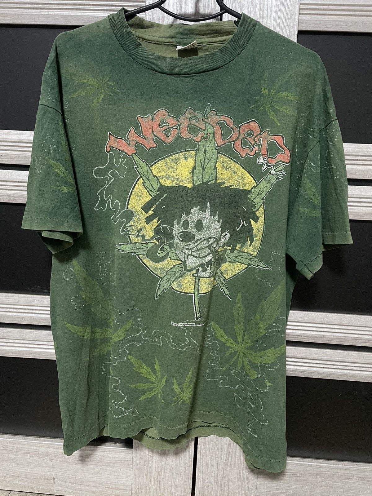 Band Tees × Rap Tees × Vintage Vintage 1995 Weeded Records All Over Print T Shirt Nervous Size US XL / EU 56 / 4 - 1 Thumbnail