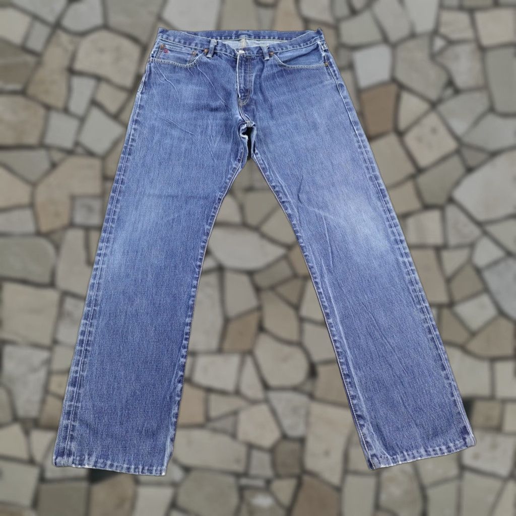 Polo Ralph Lauren Polo Ralph Lauren Jeans Mens 36x32 Blue Denim Straight Classic Fit Distressed 867 Jeans Size US M / EU 48-50 / 2 - 1 Thumbnail