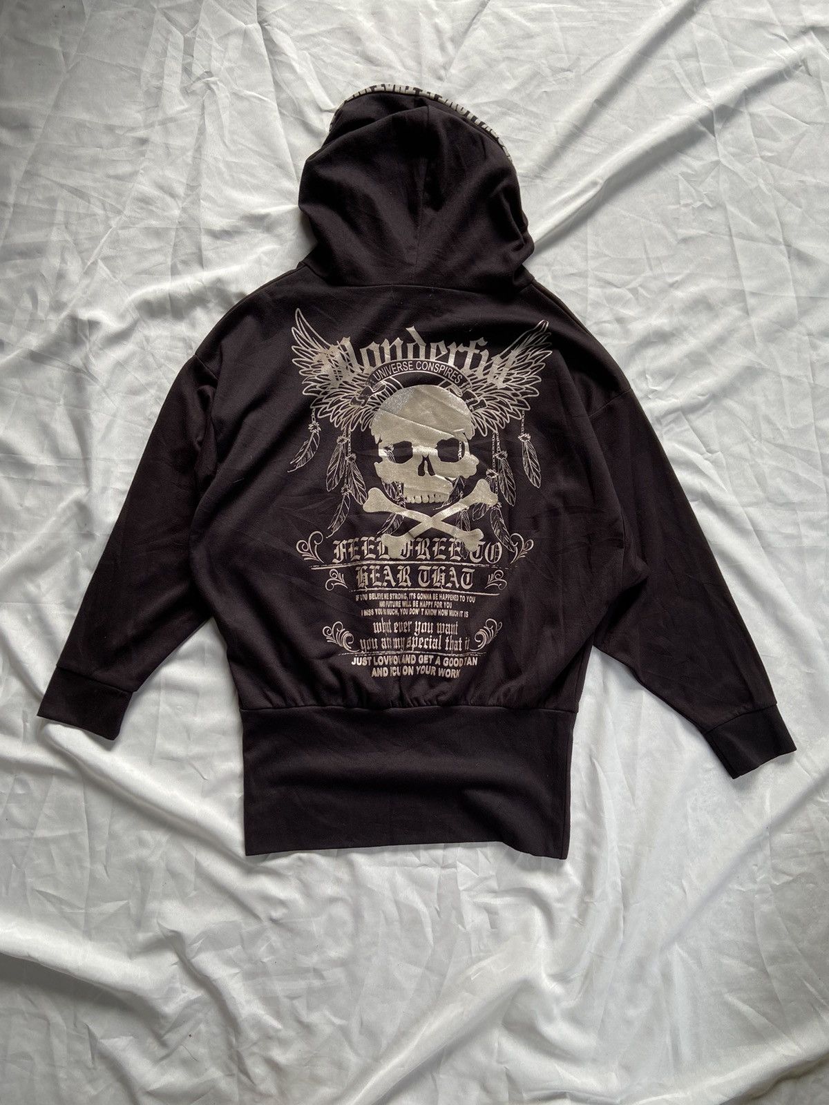 If Six Was Nine × Japanese Brand × Le Grande Bleu (L.G.B.) WONDERFUL UNIVERSE CONSPIRES SKULL JAPANESE HOODIE OVERSIZED Size US M / EU 48-50 / 2 - 2 Thumbnail