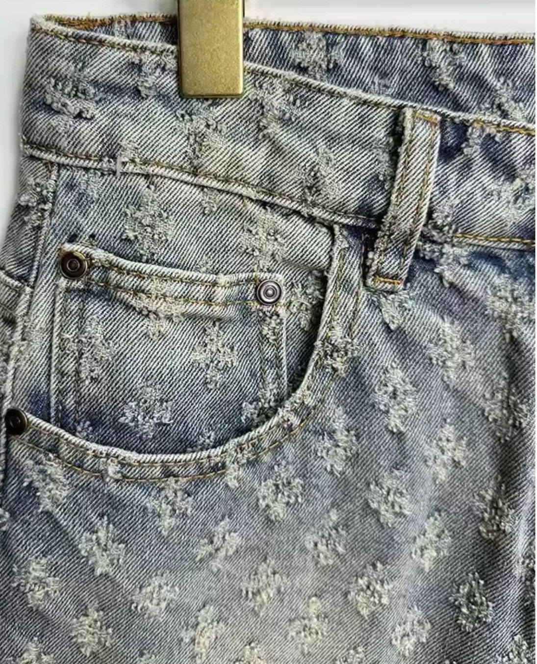 Japanese Brand × Jean Distressed Men Denim Short Niches Design Tide Short Size US 34 / EU 50 - 2 Thumbnail