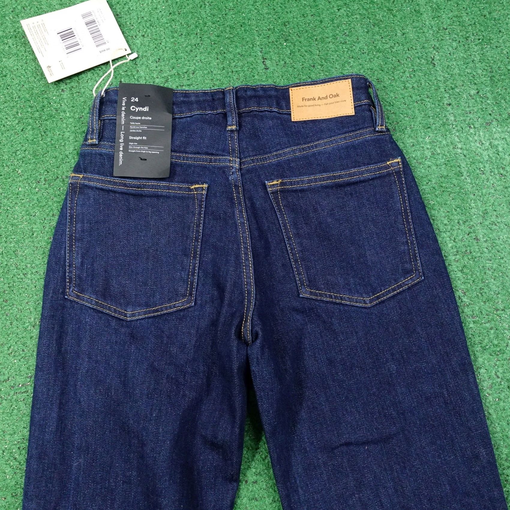 Frank And Oak FRANK AND OAK CYNDI STRAIGHT FIT DENIM BLUE JEANS WOMENS SIZE 24 NEW NWT Size 42" / US 20 - 7 Thumbnail