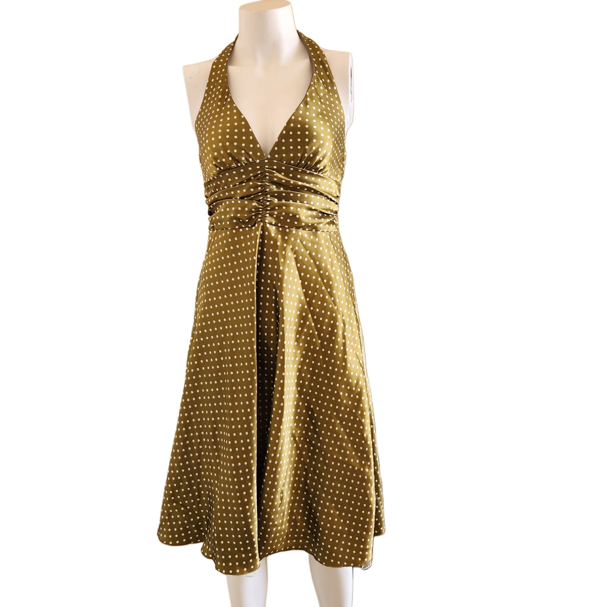 Vintage Speechless dot retro dress halter top low v-cut swing 50s Size M / US 6-8 / IT 42-44 - 1 Thumbnail