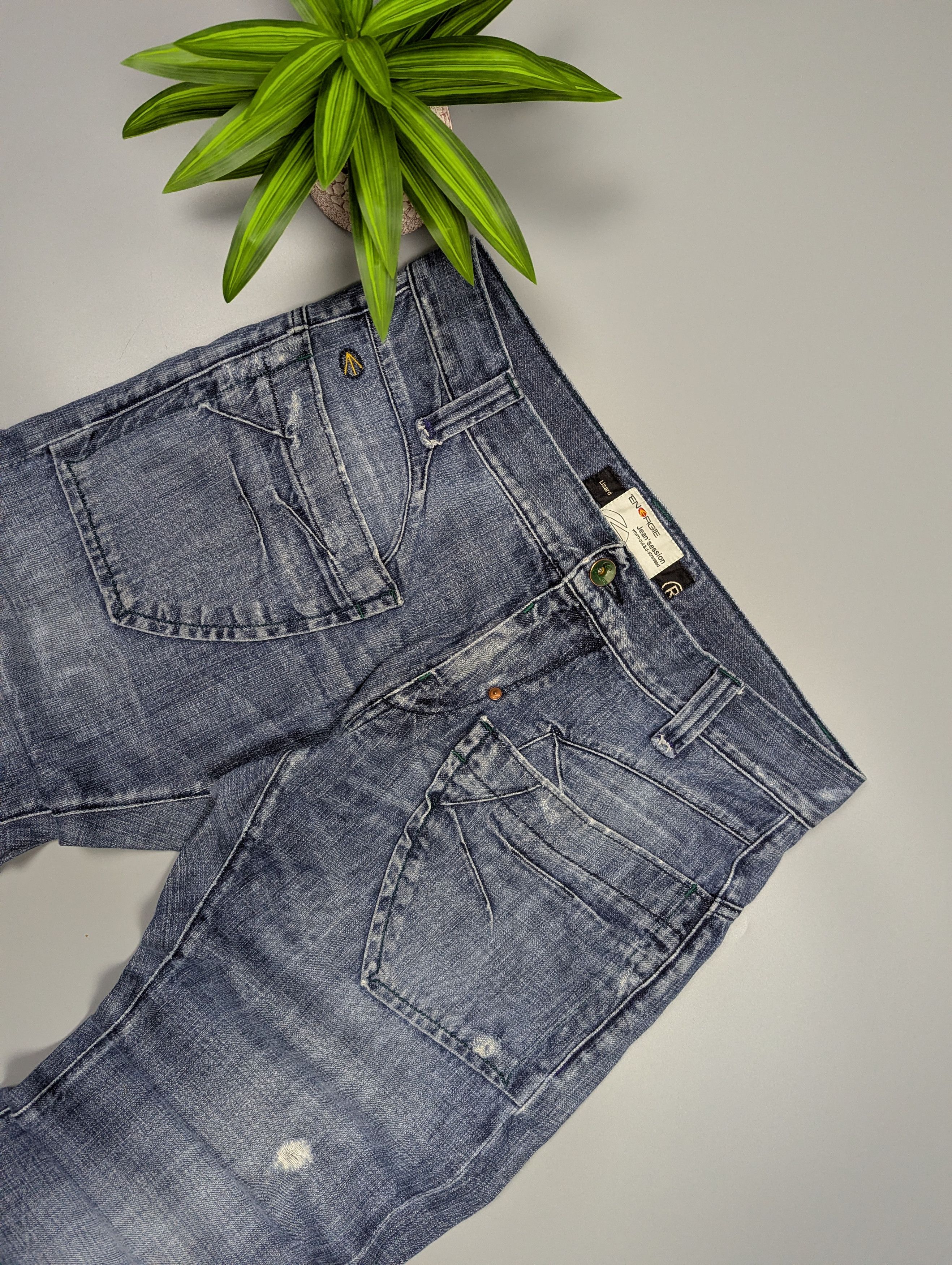 Energie nergie by Miss Sixty Y2K Faded Jeans Pockets Distressed Size US 36 / EU 52 - 8 Thumbnail