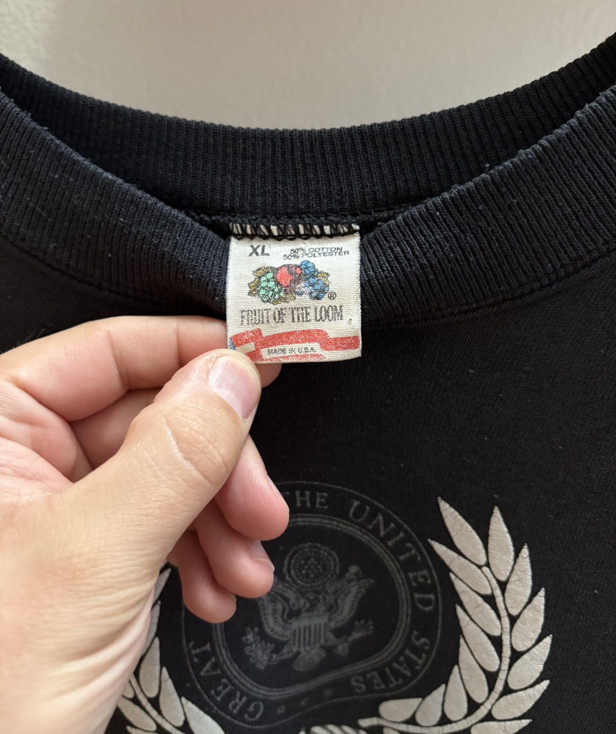 Fruit Of The Loom Washington DC VTG 80/90s black crest crewneck L/XL Size US XL / EU 56 / 4 - 2 Thumbnail